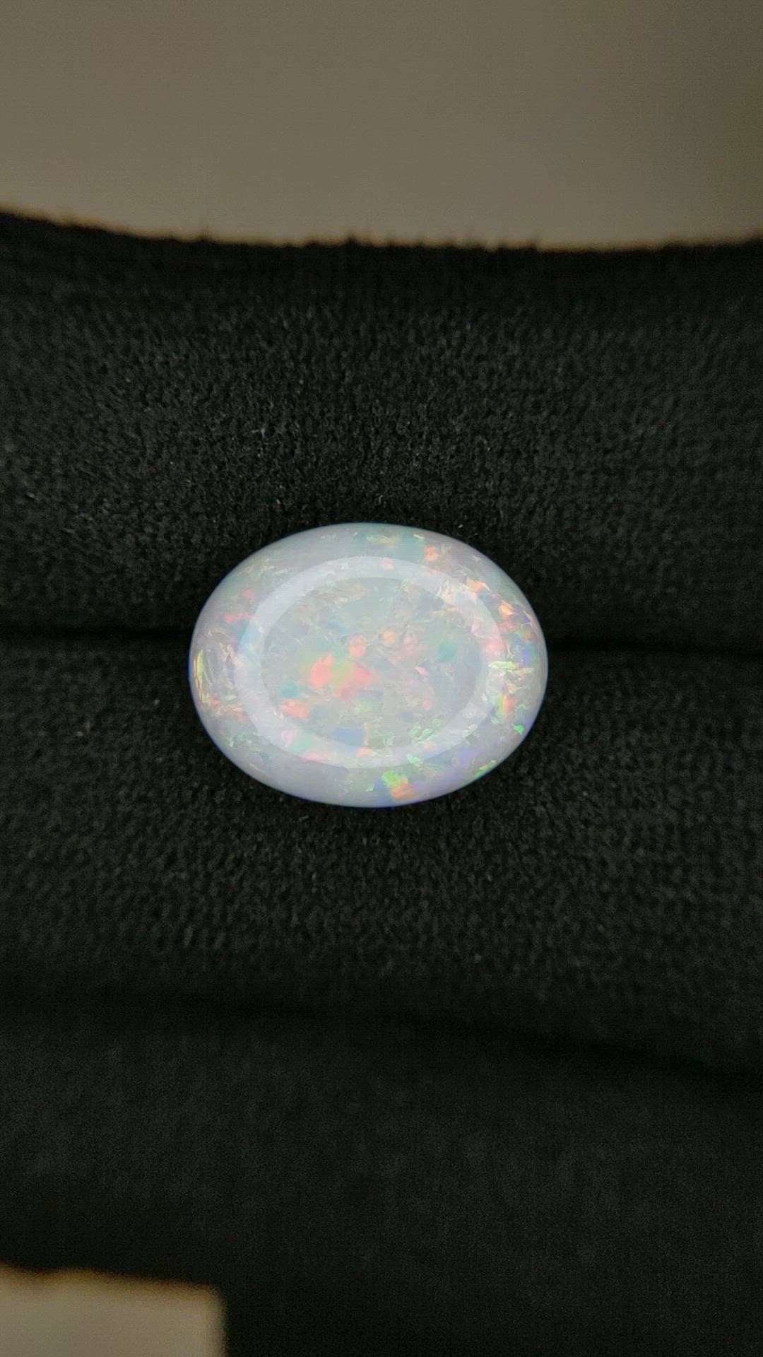3.76 Ct. Multi Color Cabochon White Opal from Australia Size Video