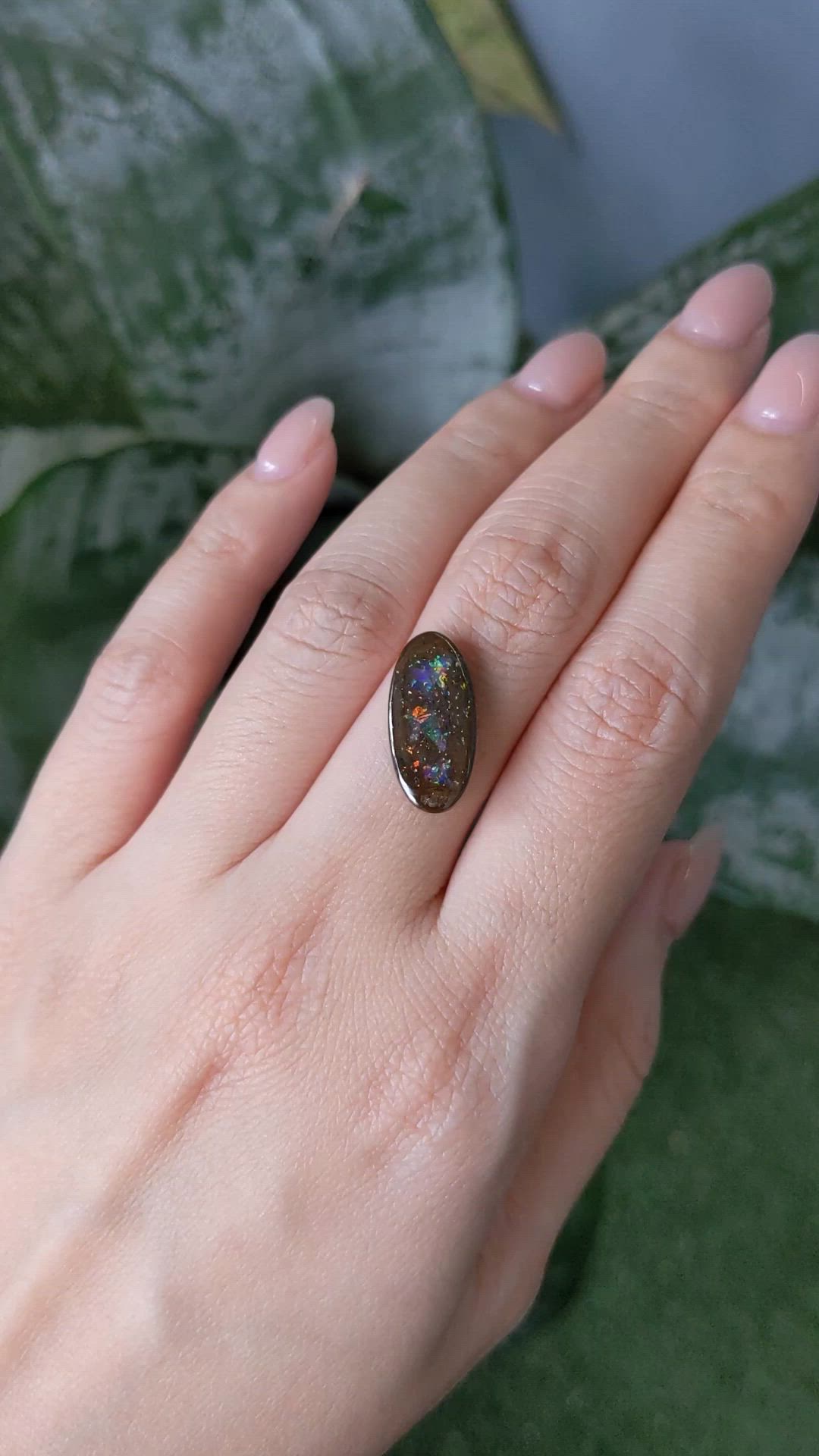 5.54 Ct. Multi Color Black Opal from Australia Size Video