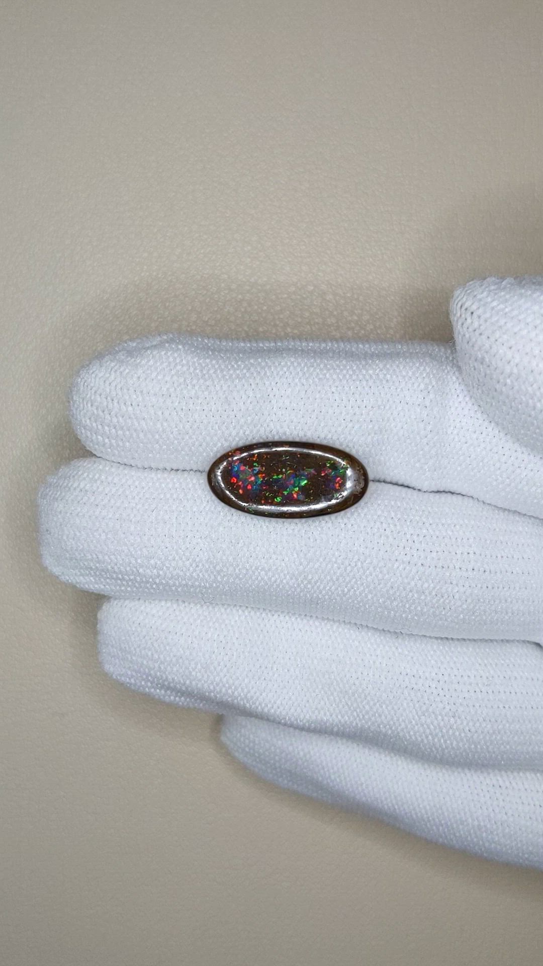 5.54 Ct. Multi Color Black Opal from Australia Size Video