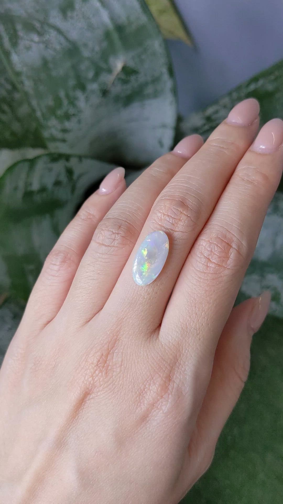 2.63 Ct. Multi Color White Opal from Australia Size Video