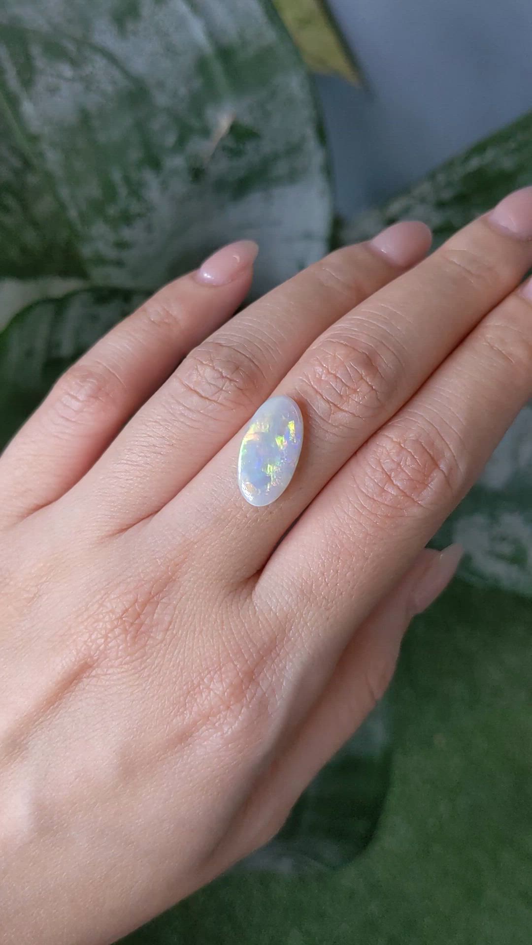 2.63 Ct. Multi Color White Opal from Australia Size Video