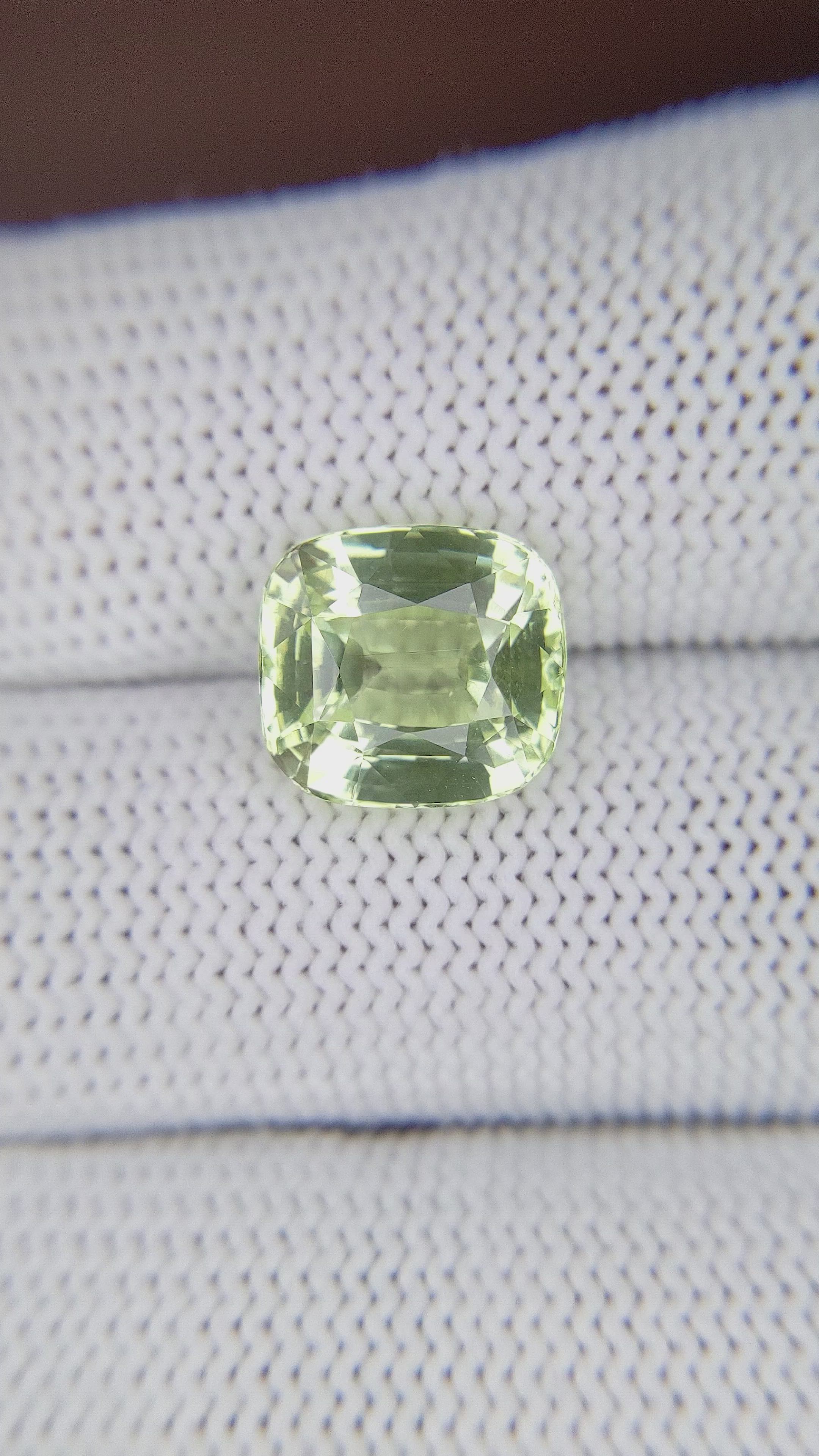 6.02 Ct. Green Chrysoberyl from Madagascar Size Video