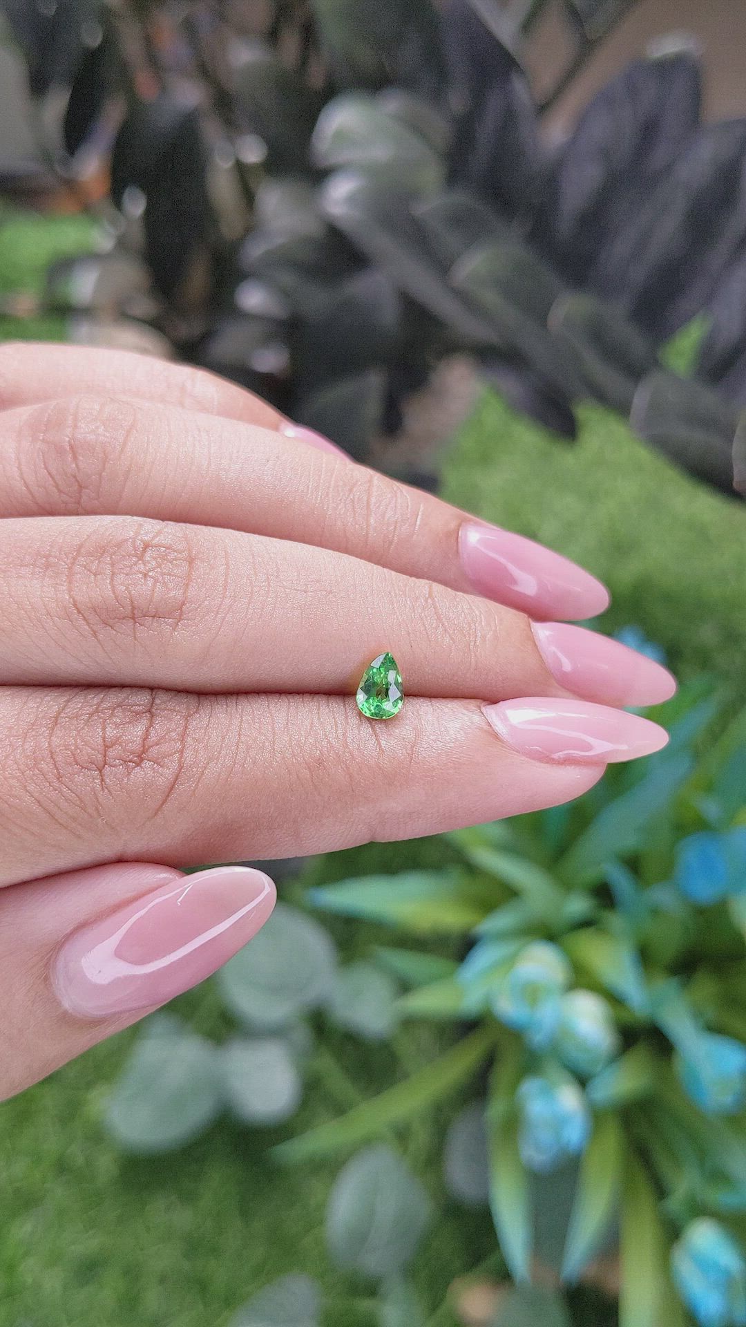 0.51 Ct. Tsavorite Garnet from Tanzania Size Video