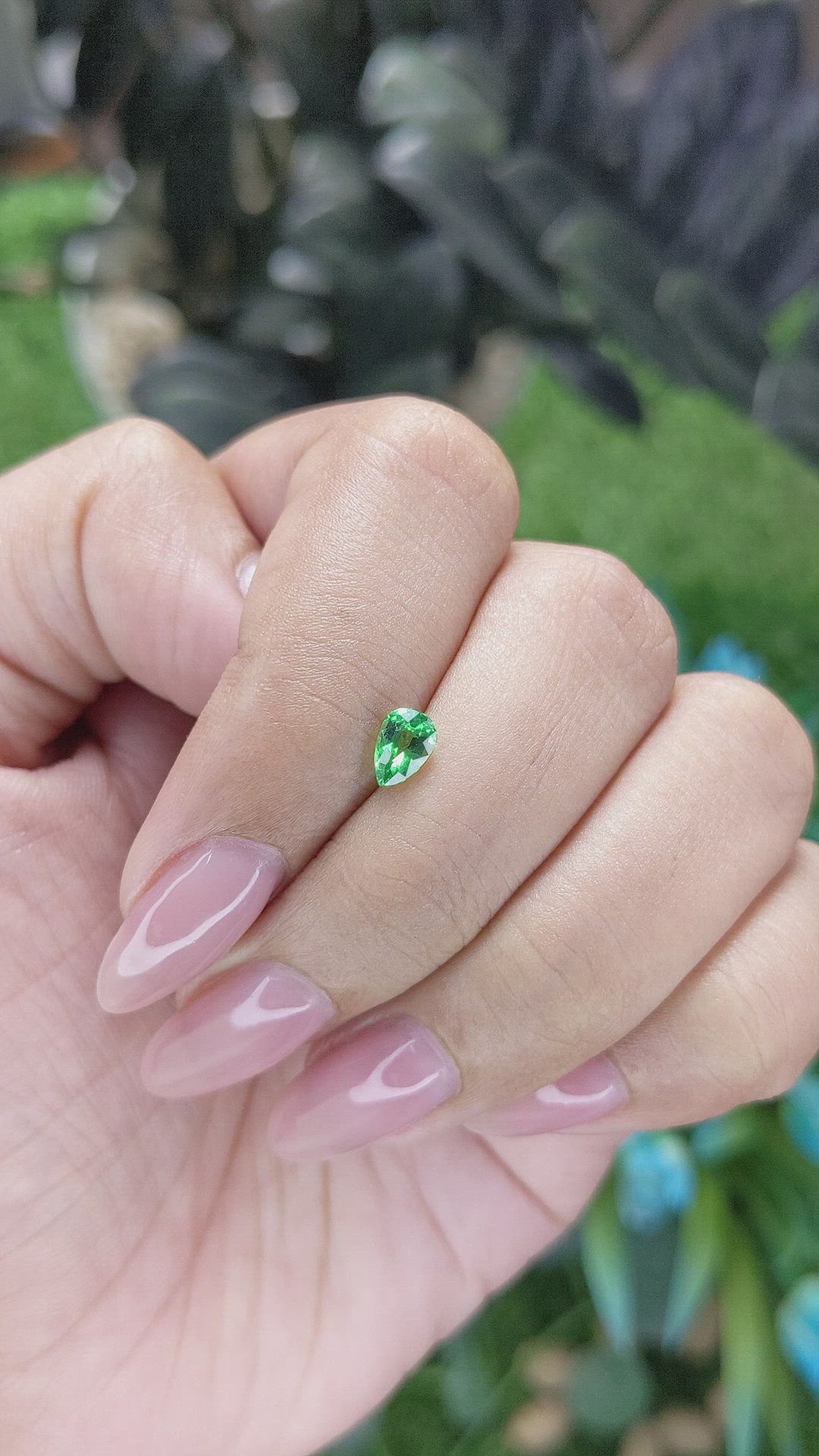 0.51 Ct. Tsavorite Garnet from Tanzania Size Video