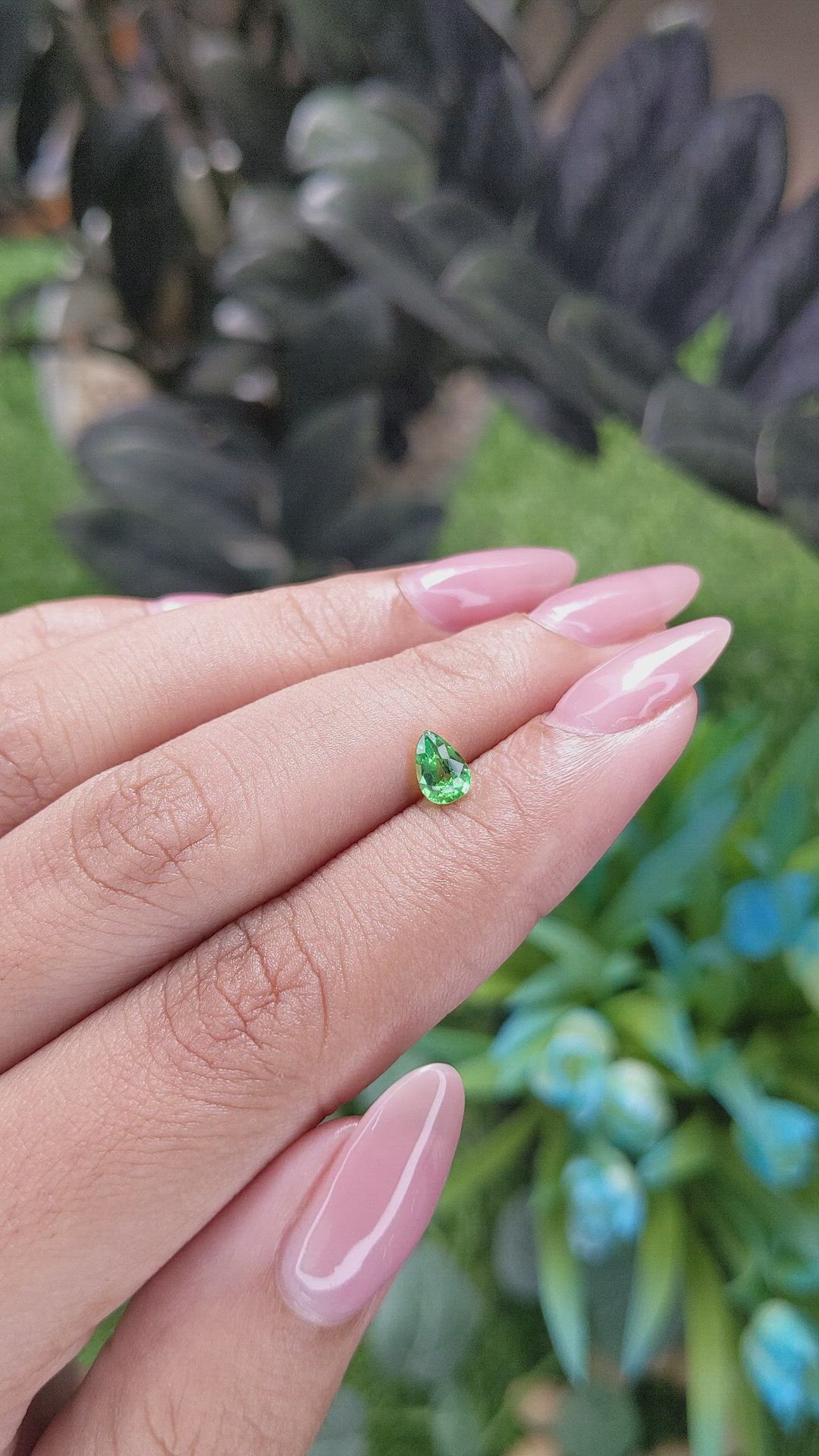 0.51 Ct. Tsavorite Garnet from Tanzania Size Video