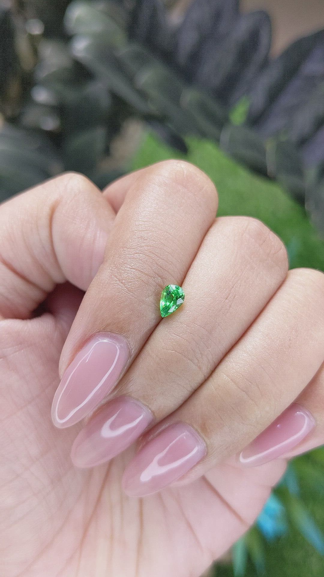 0.48 Ct. Tsavorite Garnet from Tanzania Size Video