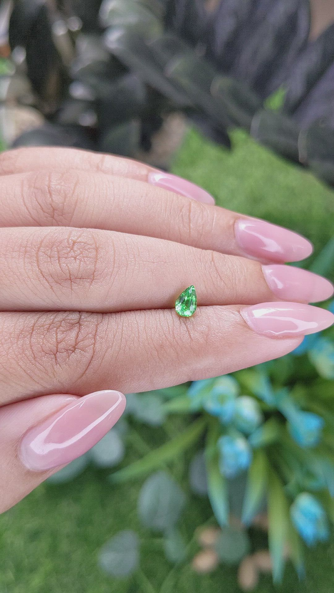 0.48 Ct. Tsavorite Garnet from Tanzania Size Video