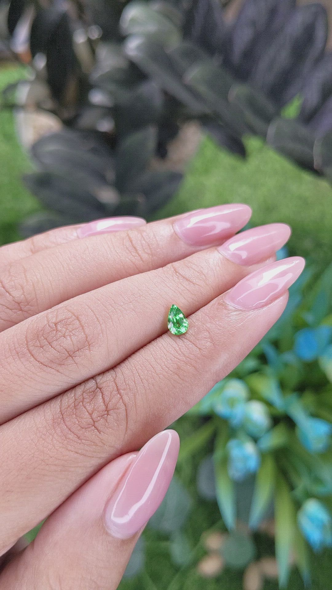 0.48 Ct. Tsavorite Garnet from Tanzania Size Video
