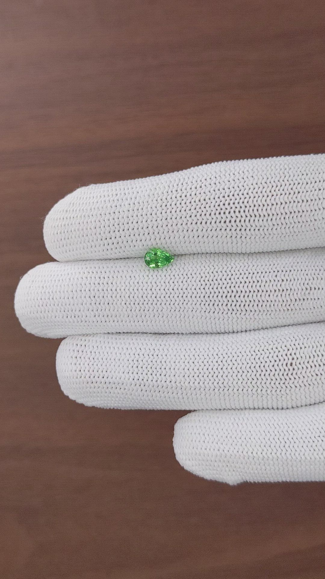 0.60 Ct. Tsavorite Garnet from Tanzania Size Video