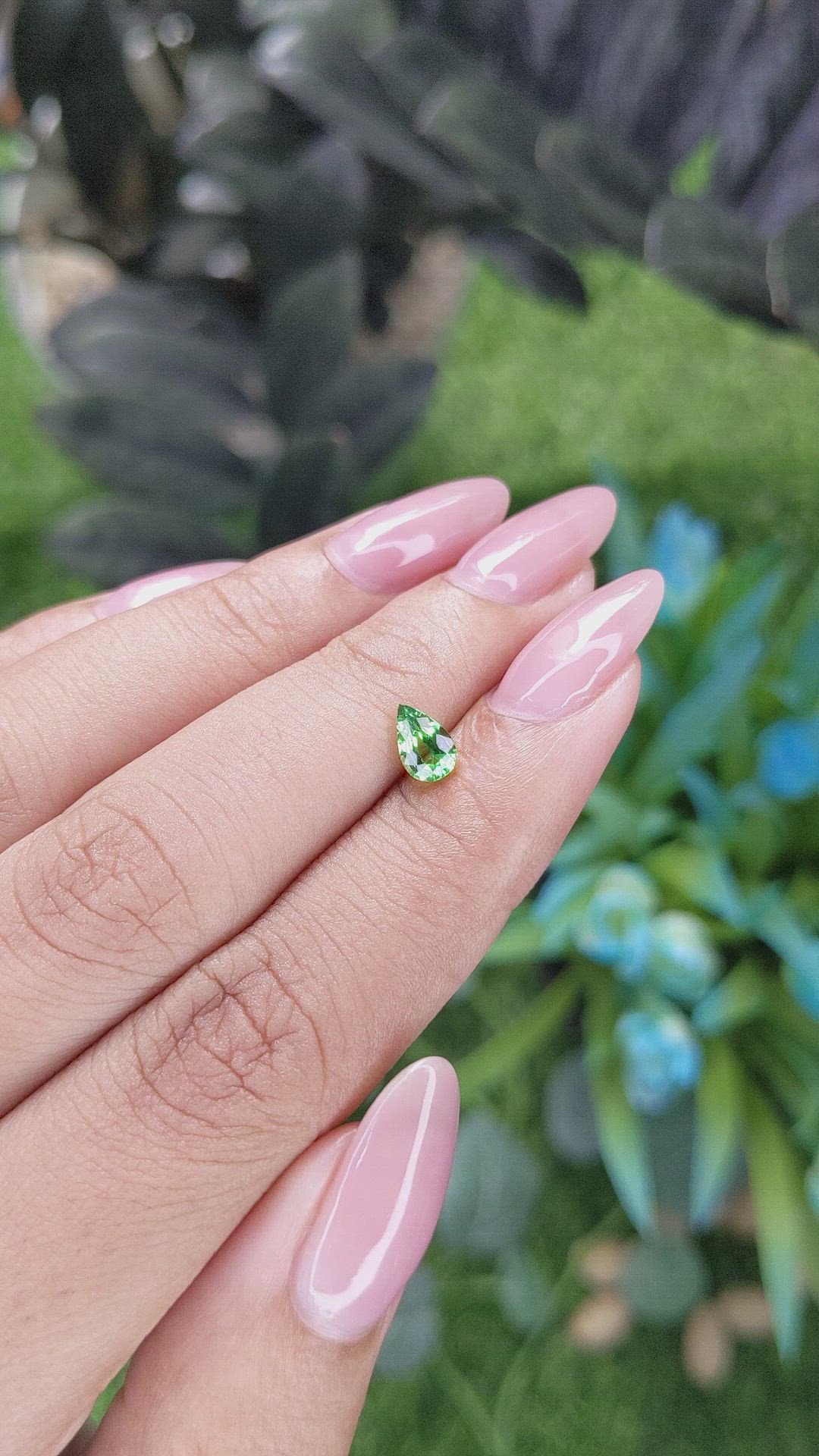 0.60 Ct. Tsavorite Garnet from Tanzania Size Video