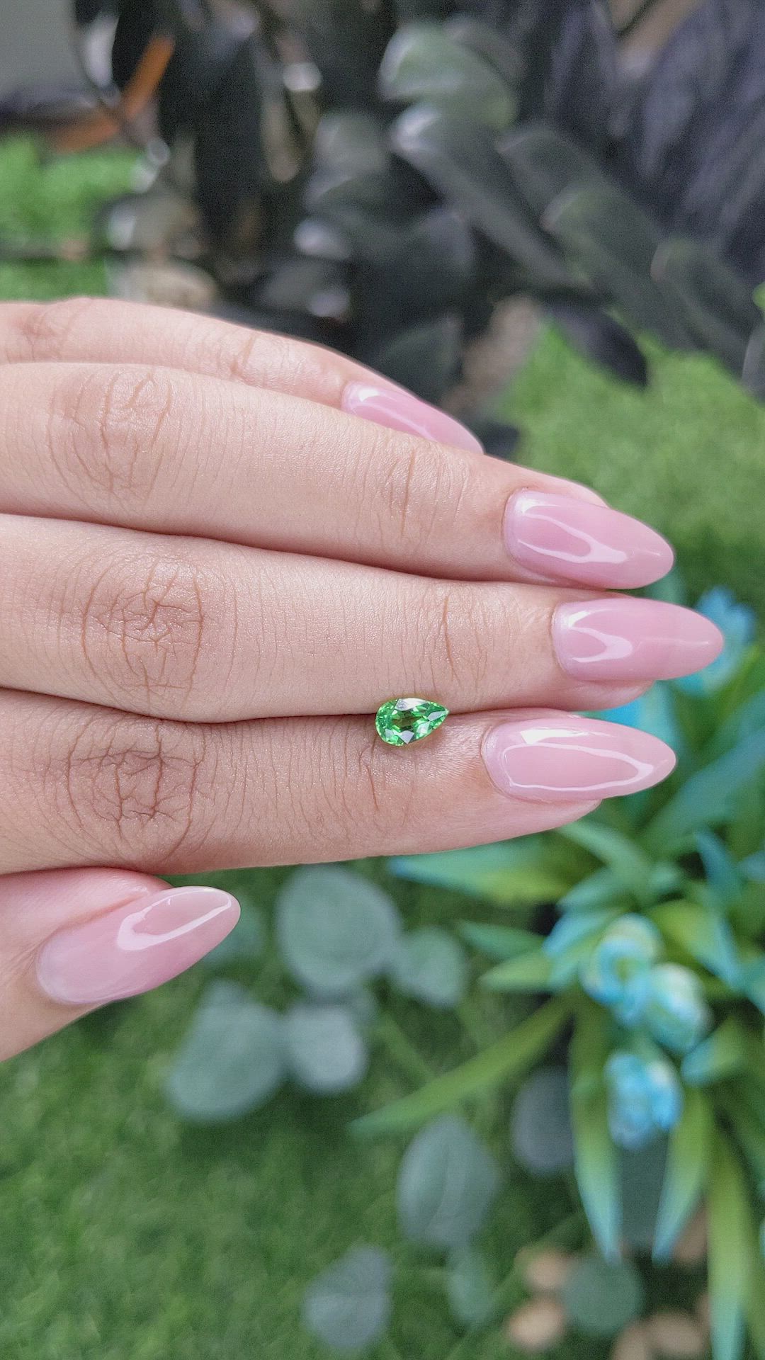 0.72 Ct. Tsavorite Garnet from Tanzania Size Video