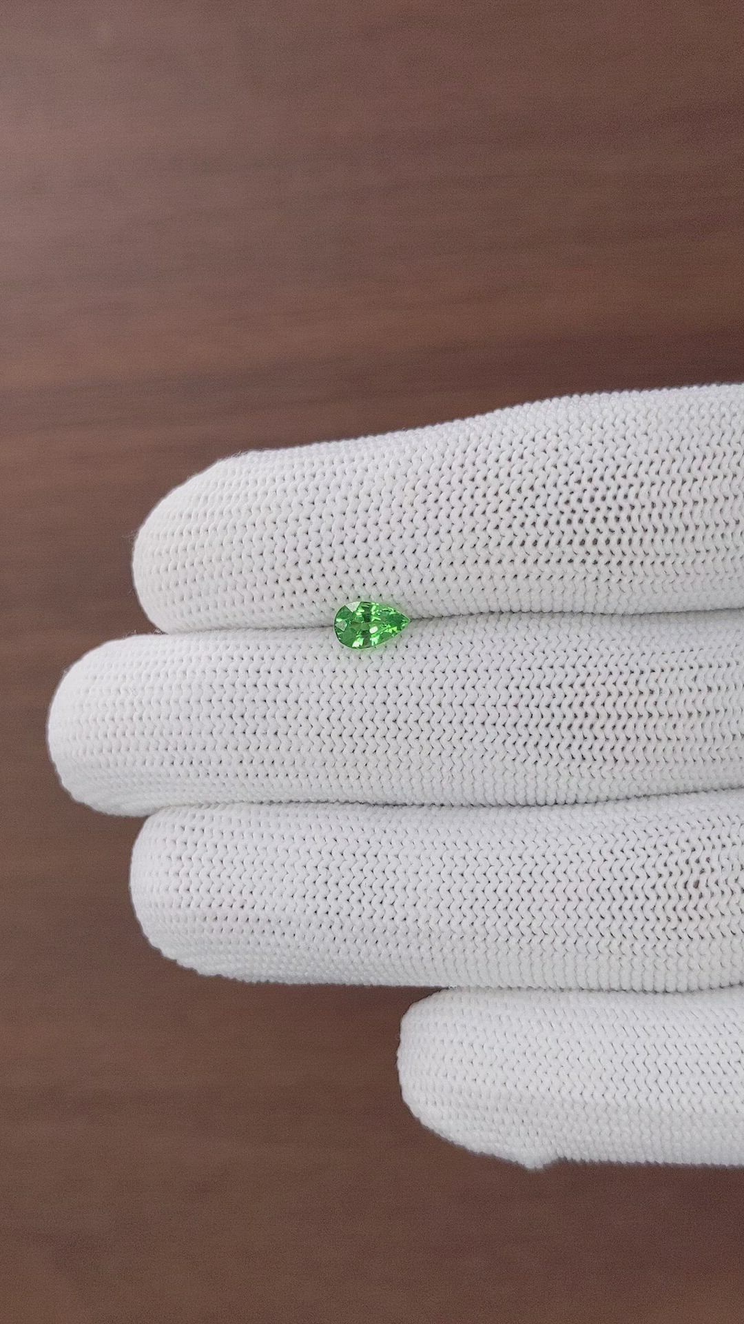 0.72 Ct. Tsavorite Garnet from Tanzania Size Video
