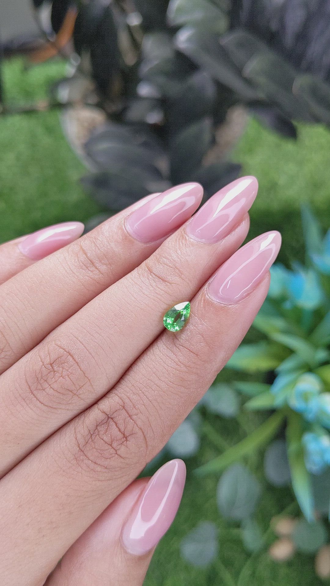 0.72 Ct. Tsavorite Garnet from Tanzania Size Video