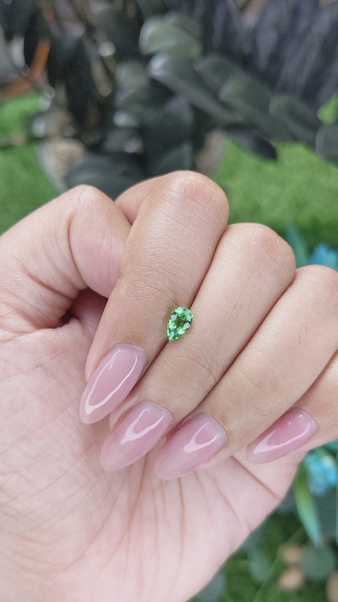 0.72 Ct. Tsavorite Garnet from Tanzania Size Video