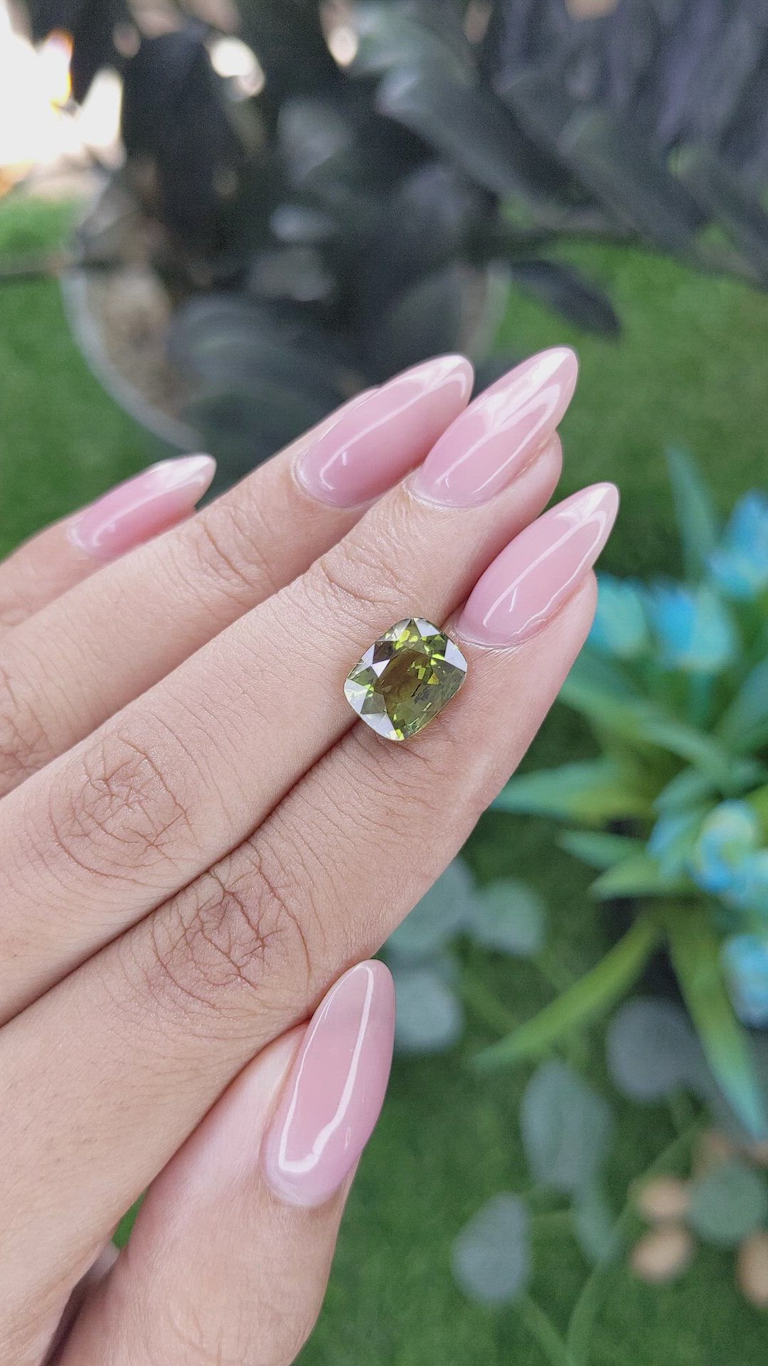 3.51 Ct. Yellowish Green Chrysoberyl from Tanzania Size Video