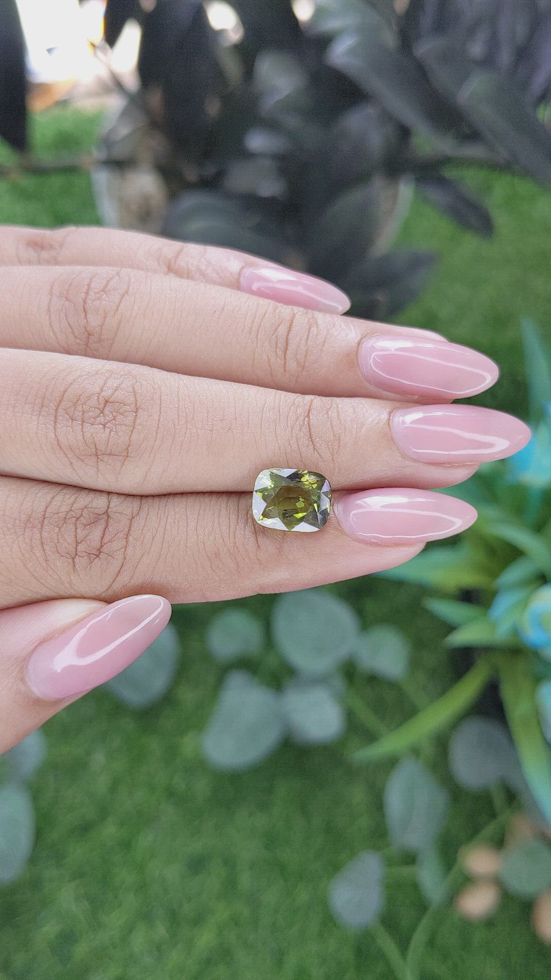 3.51 Ct. Yellowish Green Chrysoberyl from Tanzania Size Video