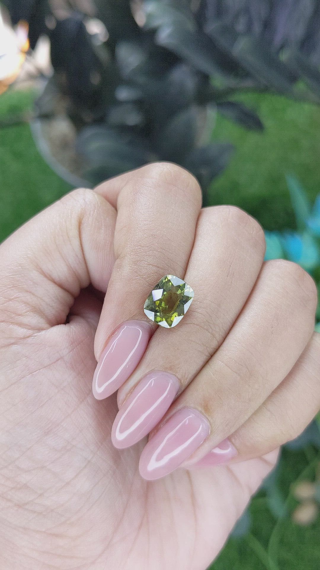 3.51 Ct. Yellowish Green Chrysoberyl from Tanzania Size Video