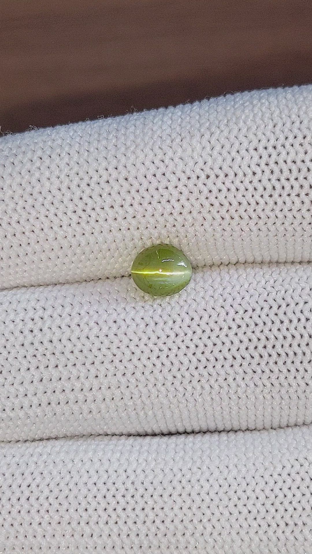 1.48 Ct. Yellowish Green Cabochon Chrysoberyl from Tanzania Size Video