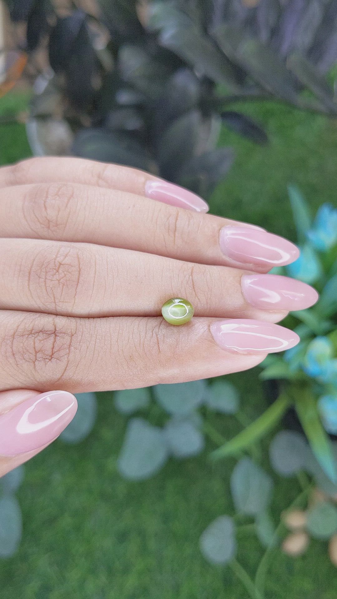 1.48 Ct. Yellowish Green Cabochon Chrysoberyl from Tanzania Size Video