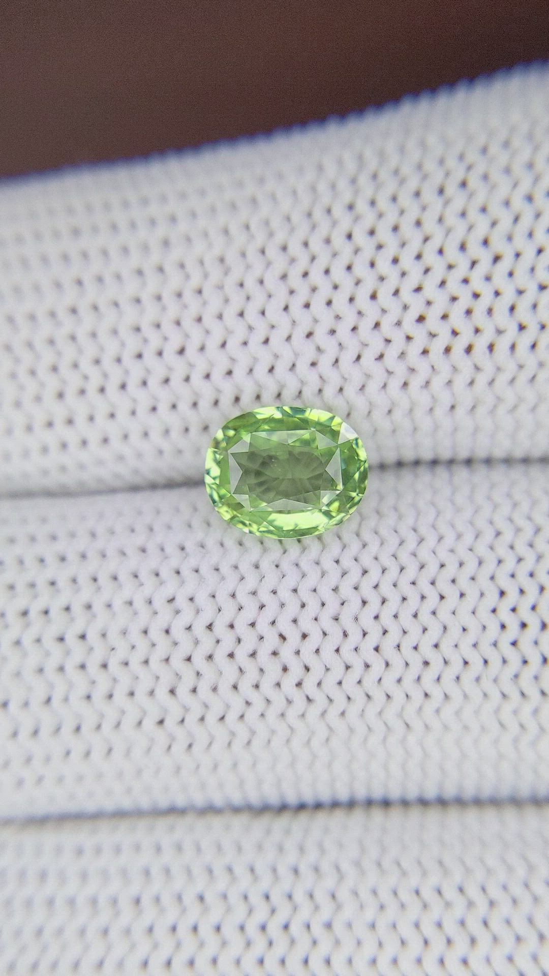 1.62 Ct. Yellowish Green Chrysoberyl from Tanzania Size Video
