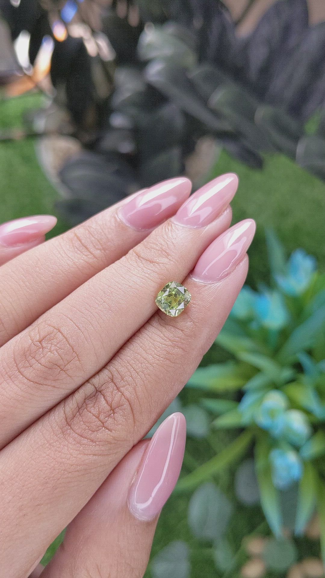 1.41 Ct. Yellowish Green Chrysoberyl from Tanzania Size Video