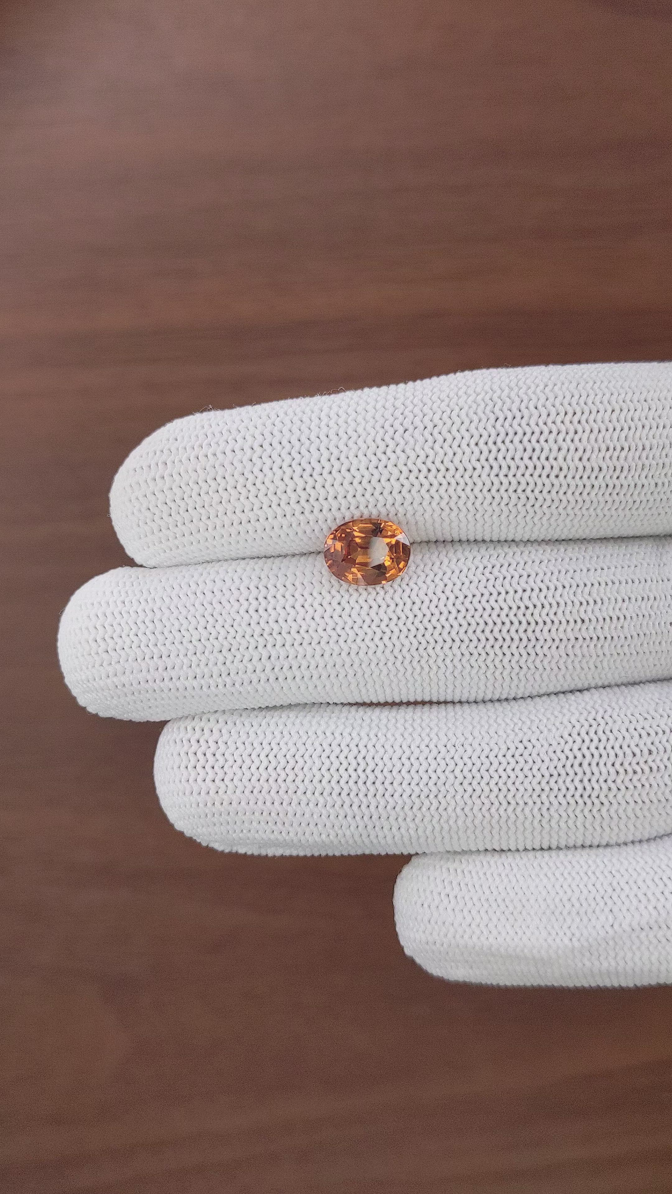 3.52 Ct. Yellowish Orange Spessartite Garnet from Tanzania Size Video