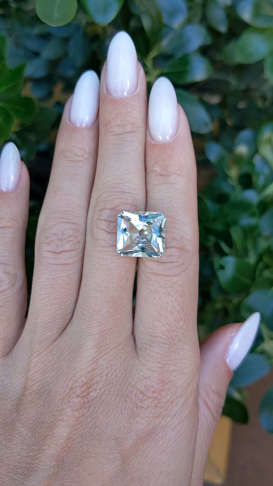 7.21 Ct. White Goshenite from Brazil Size Video