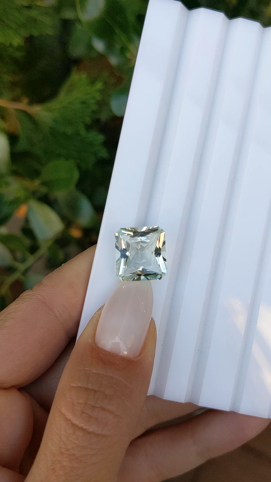 7.21 Ct. White Goshenite from Brazil Size Video