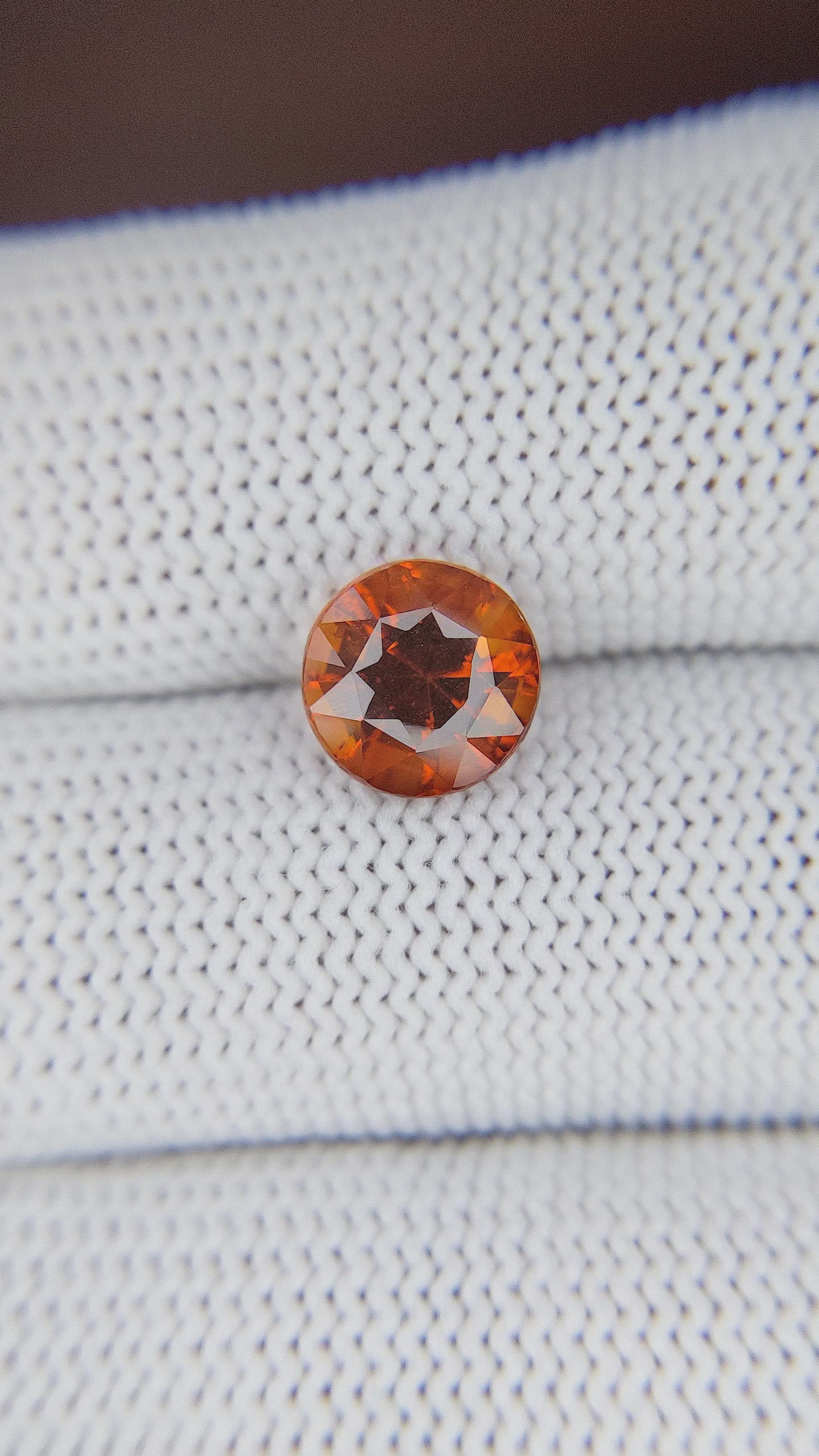 2.52 Ct. Orange Spessartite Garnet from Tanzania Size Video
