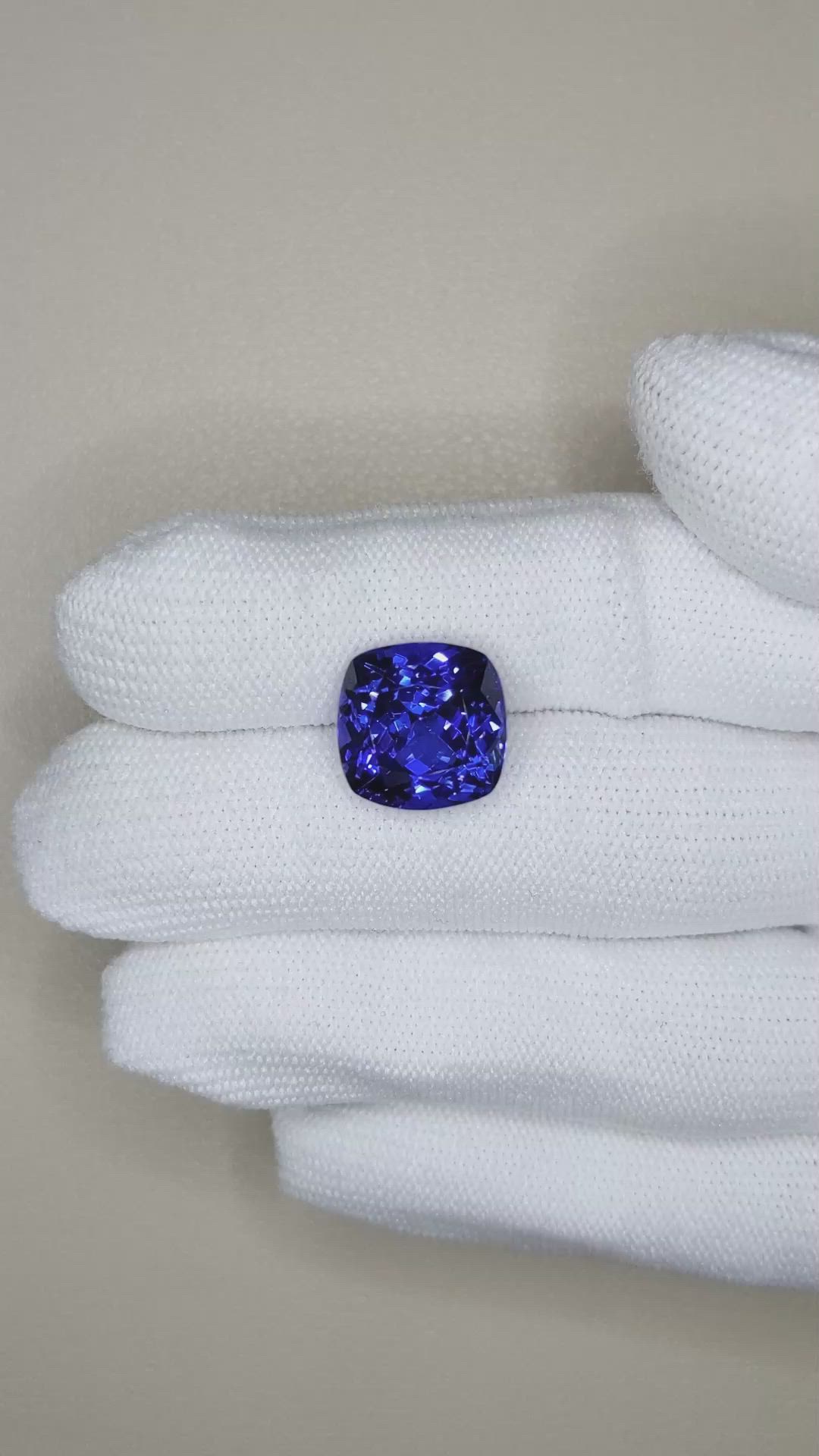 9.60 Ct. Violetish Blue Tanzanite from Tanzania Size Video