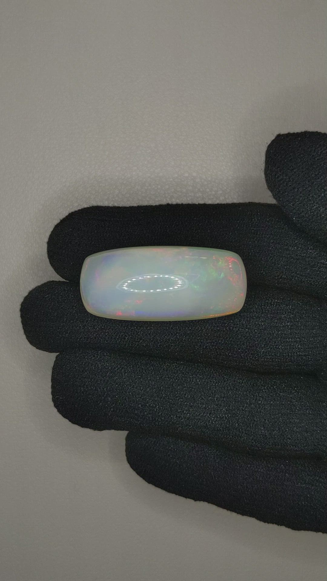 34.75 Ct. Multi Color Cabochon White Opal from Australia Size Video