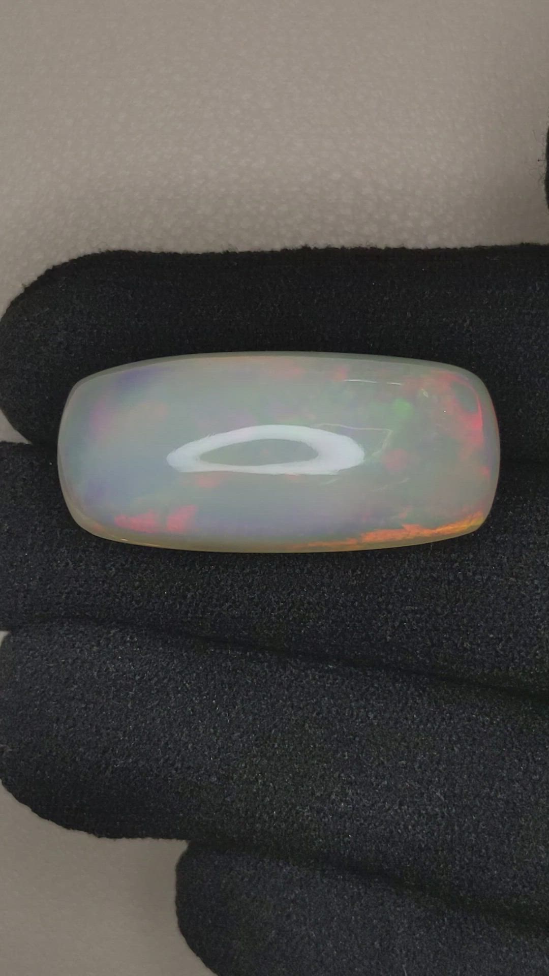 34.75 Ct. Multi Color Cabochon White Opal from Australia Size Video
