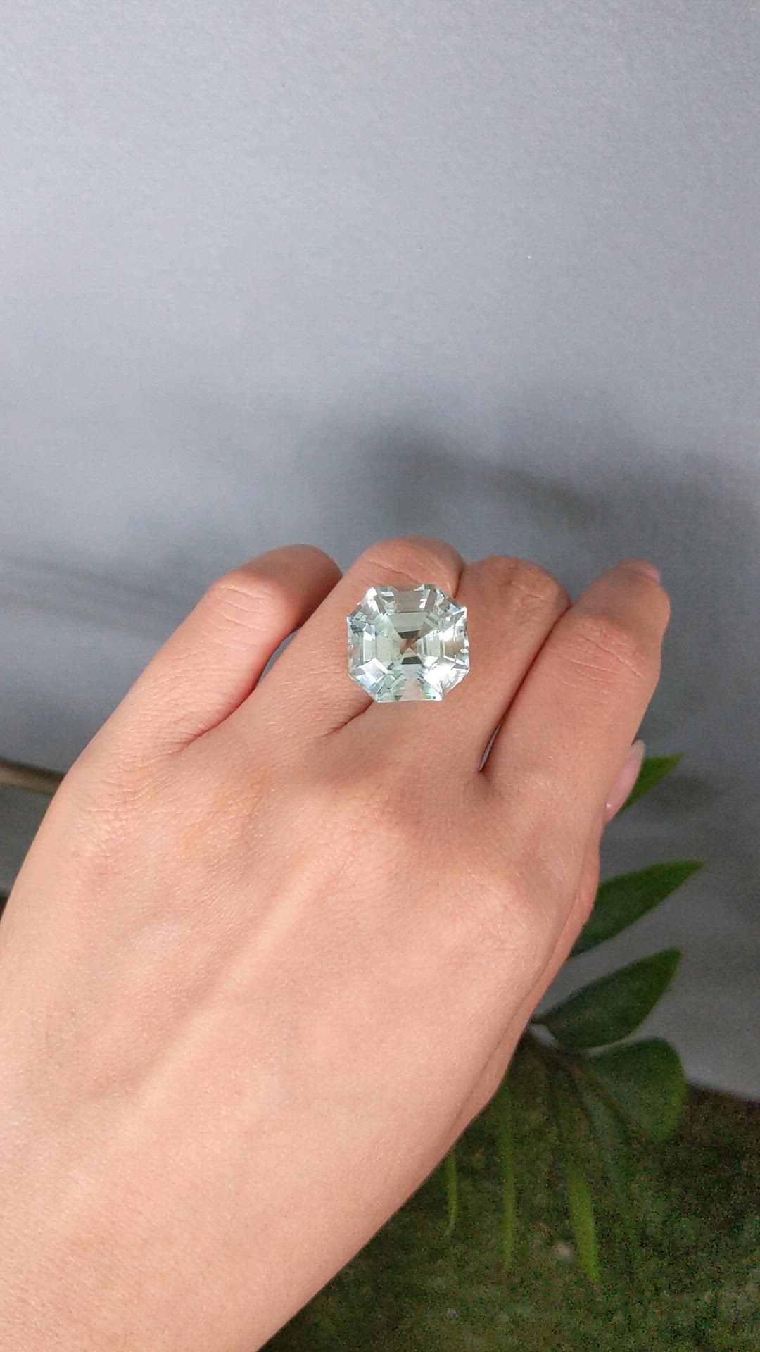 18.77 Ct. Greenish Blue Aquamarine from Brazil Size Video