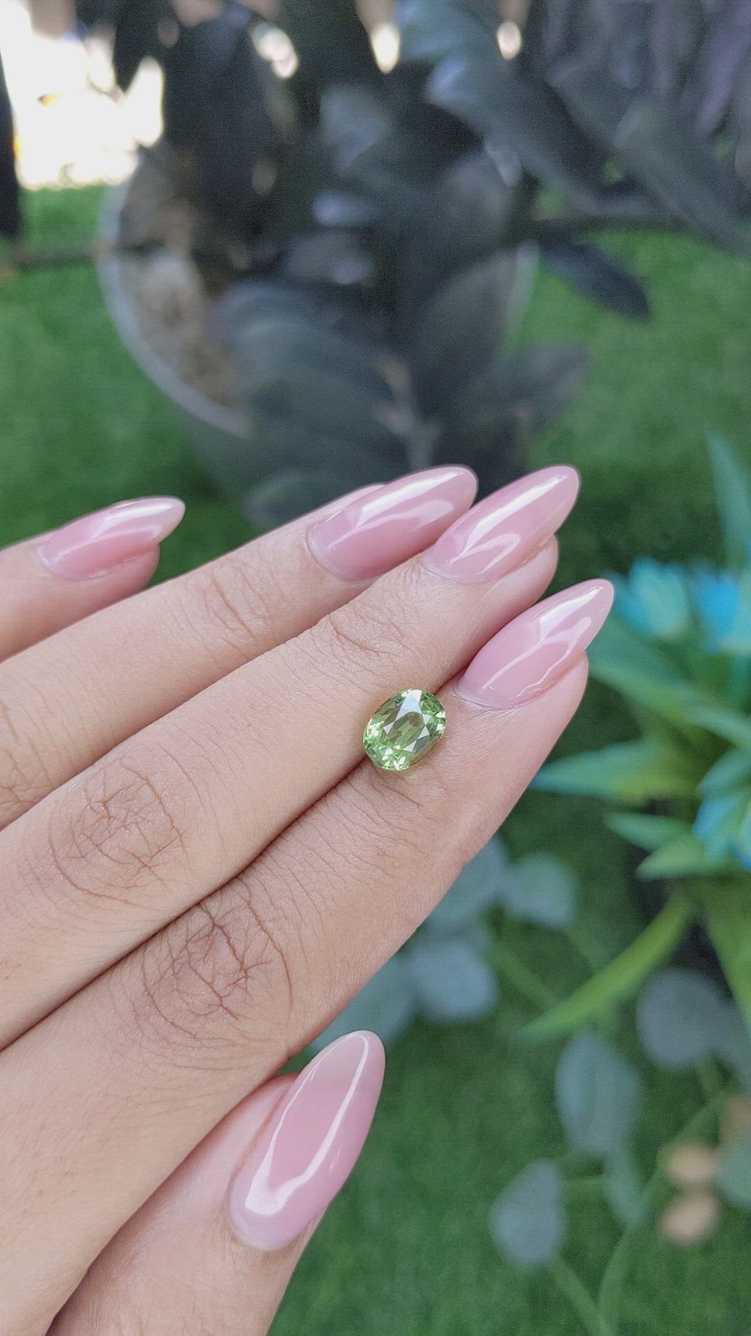 2.03 Ct. Green Grossular Garnet from Tanzania Size Video