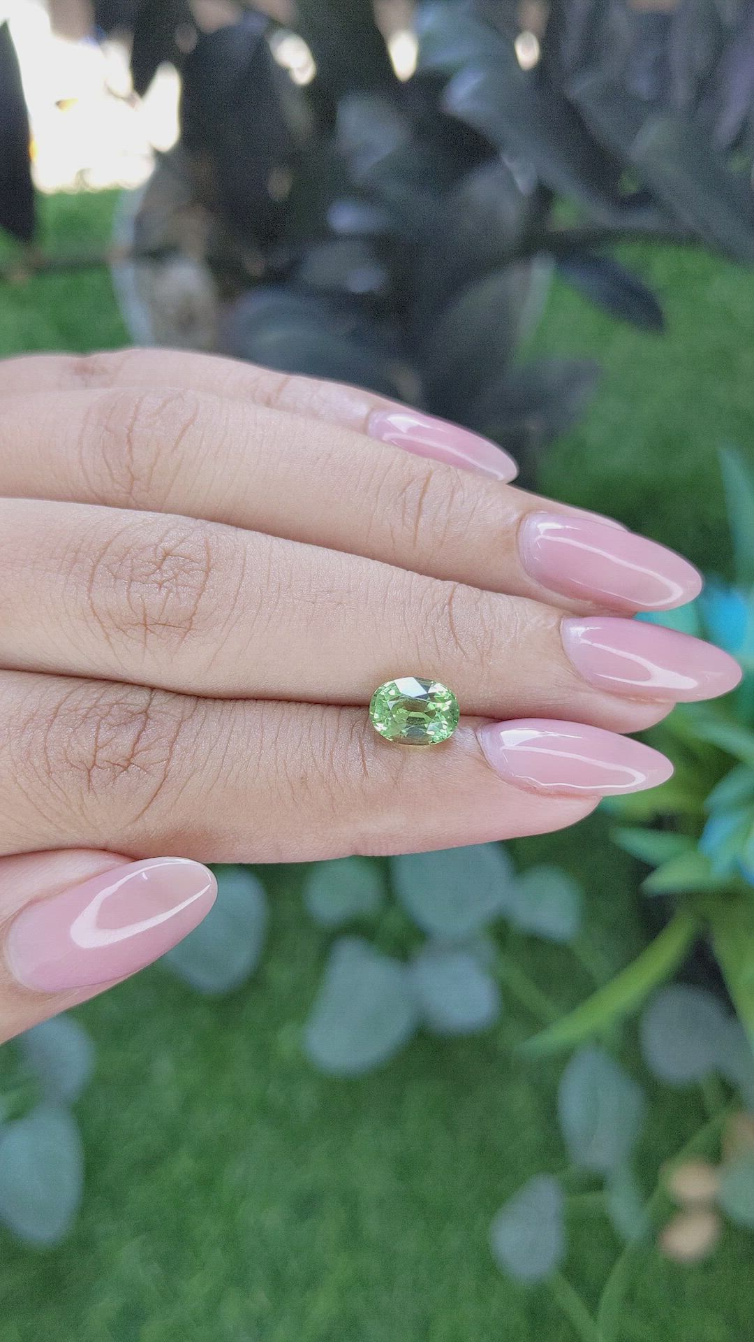 2.03 Ct. Green Grossular Garnet from Tanzania Size Video