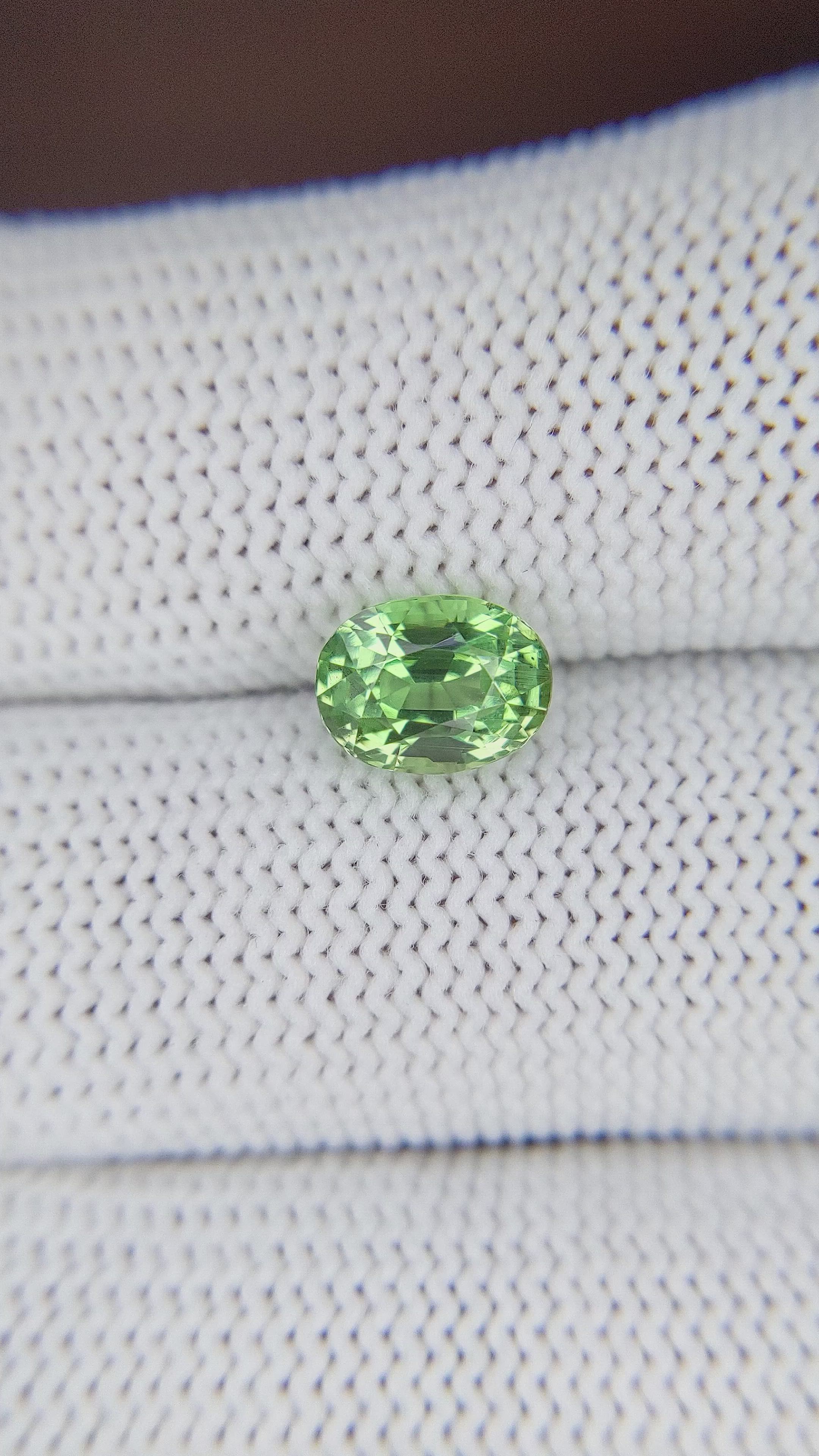 2.03 Ct. Green Grossular Garnet from Tanzania Size Video
