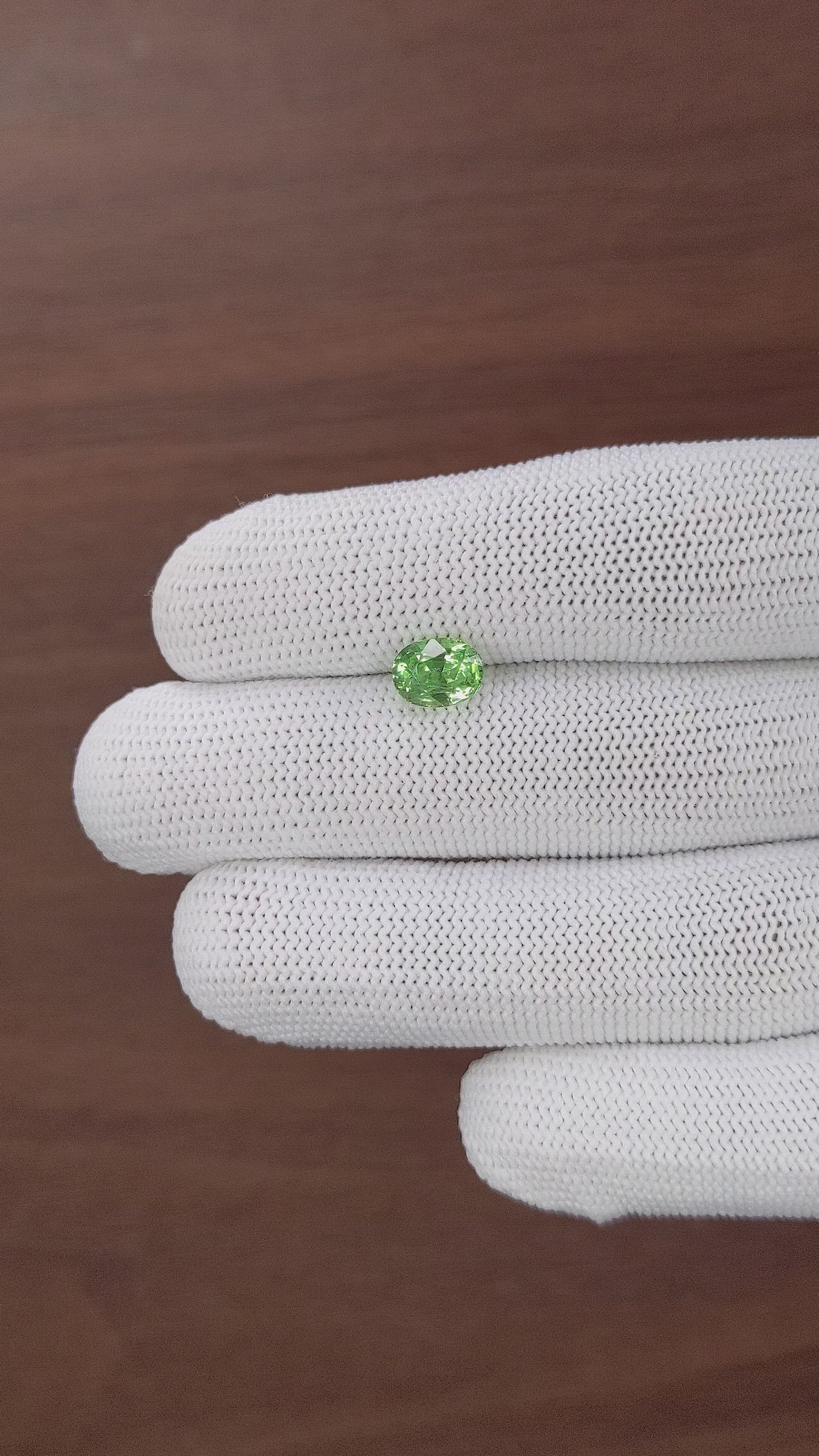 2.03 Ct. Green Grossular Garnet from Tanzania Size Video