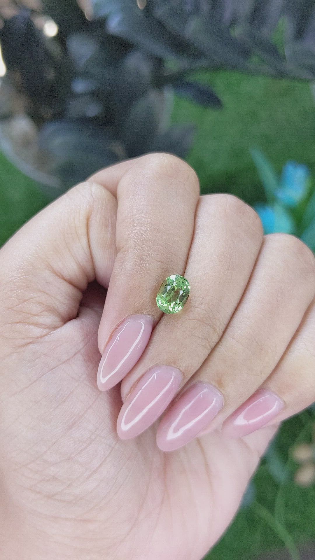 2.03 Ct. Green Grossular Garnet from Tanzania Size Video
