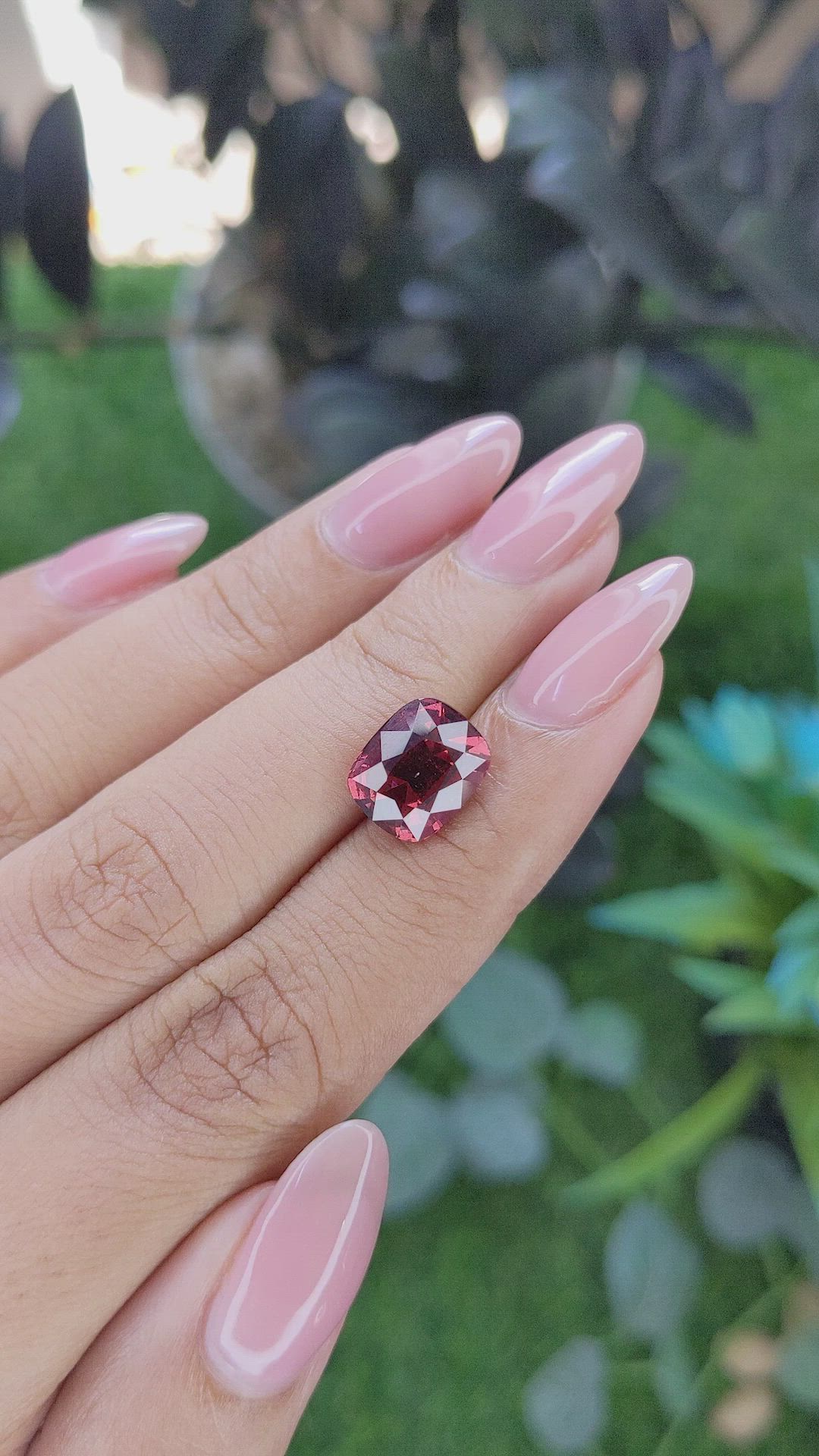 4.98 Ct. Pinkish Red Malaya Garnet from Tanzania Size Video