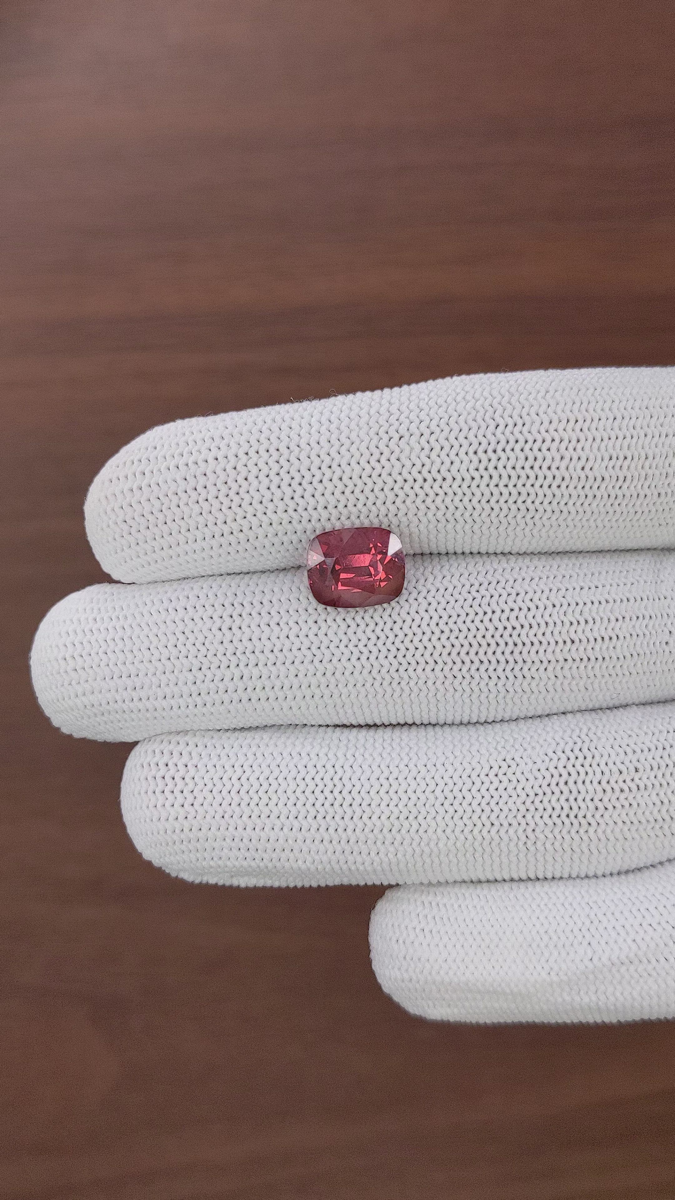 4.98 Ct. Pinkish Red Malaya Garnet from Tanzania Size Video