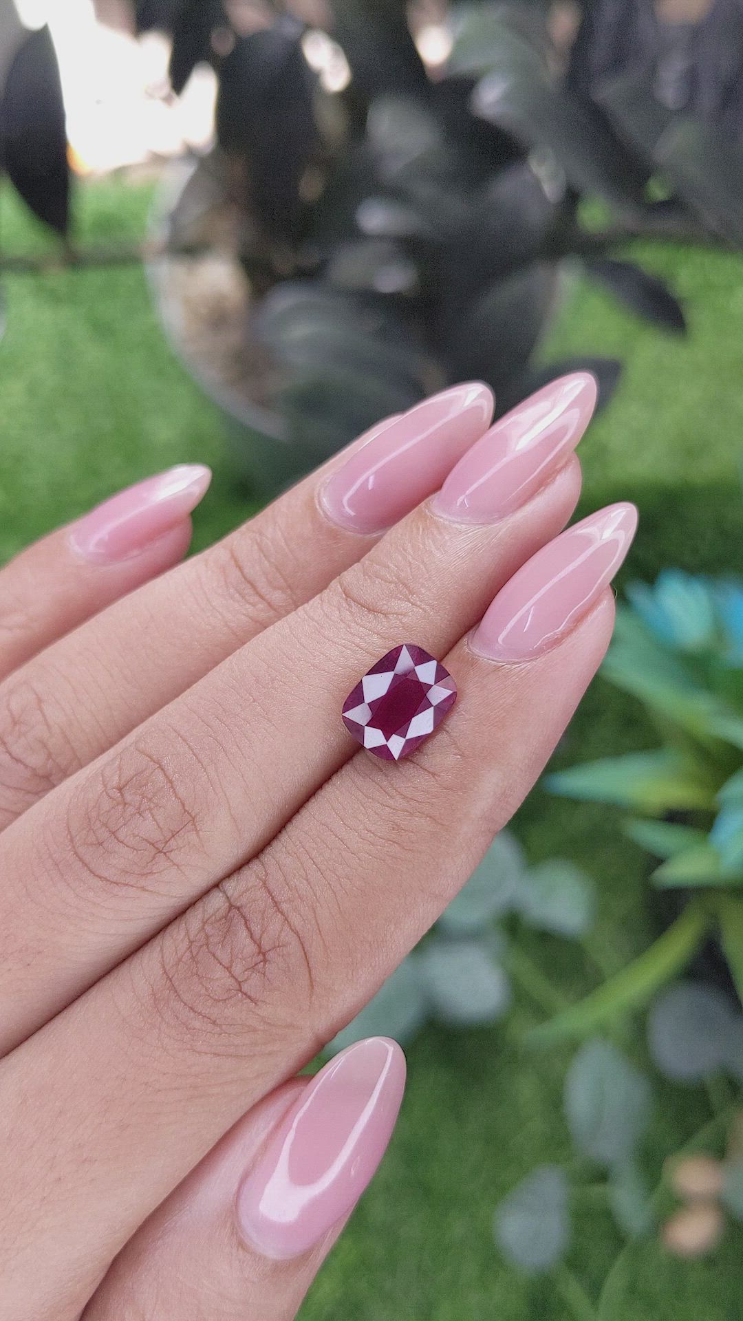 3.49 Ct. Purplish Pink Garnet from Tanzania Size Video