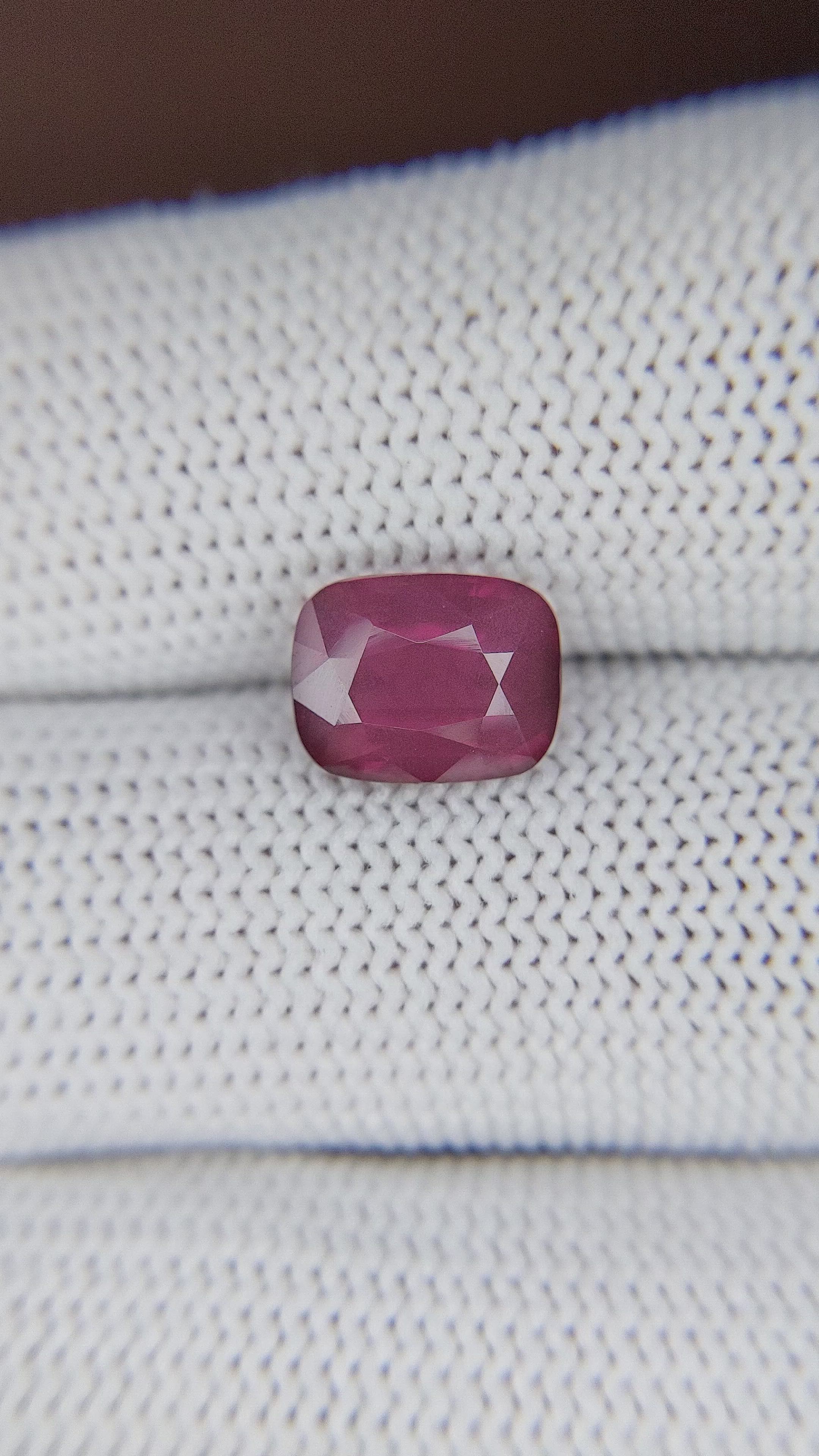 3.49 Ct. Purplish Pink Garnet from Tanzania Size Video