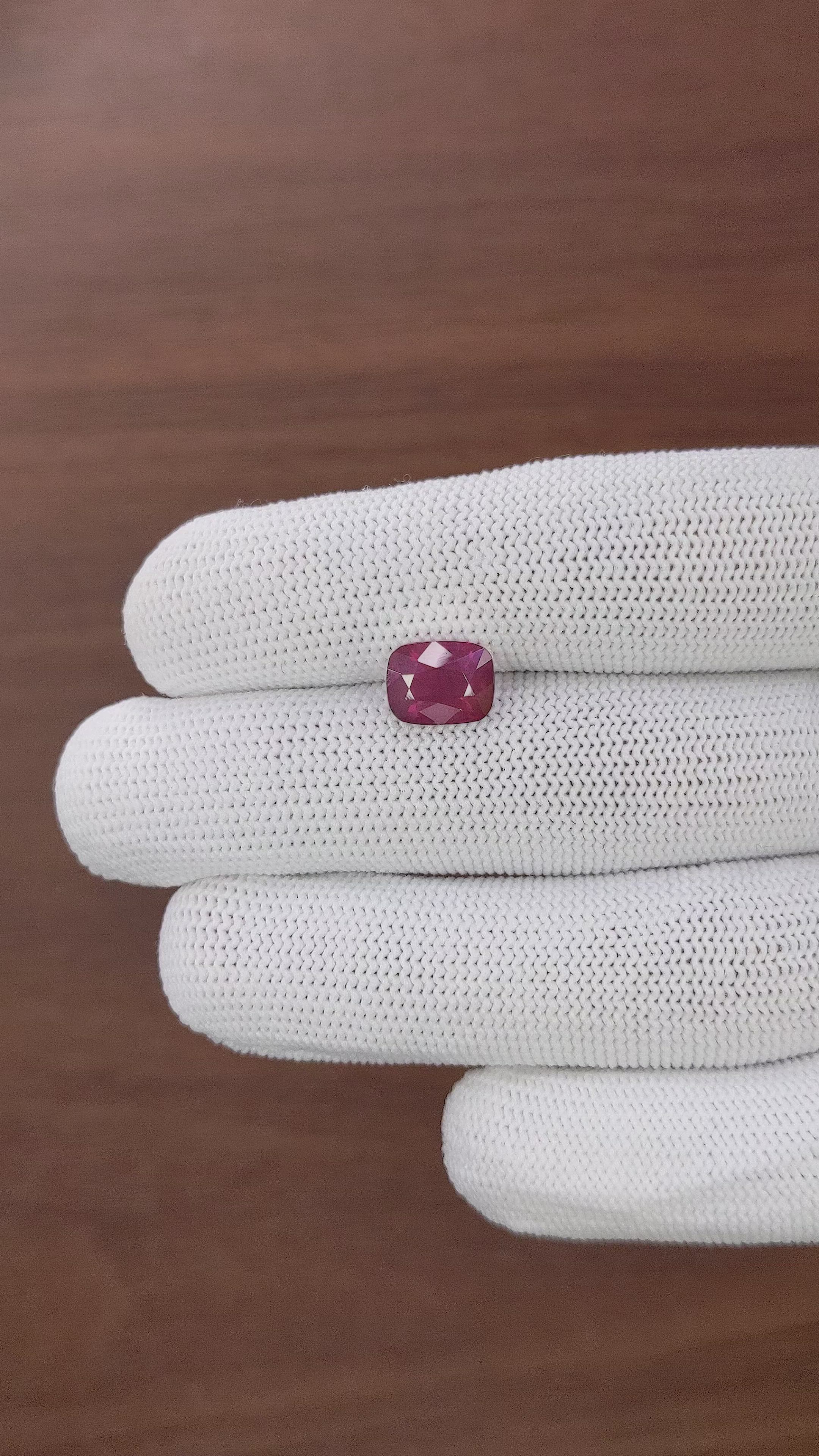 3.49 Ct. Purplish Pink Garnet from Tanzania Size Video