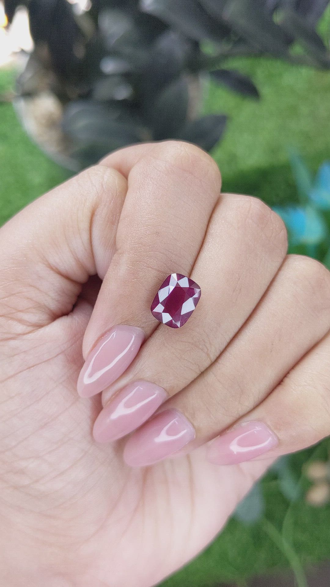 3.49 Ct. Purplish Pink Garnet from Tanzania Size Video
