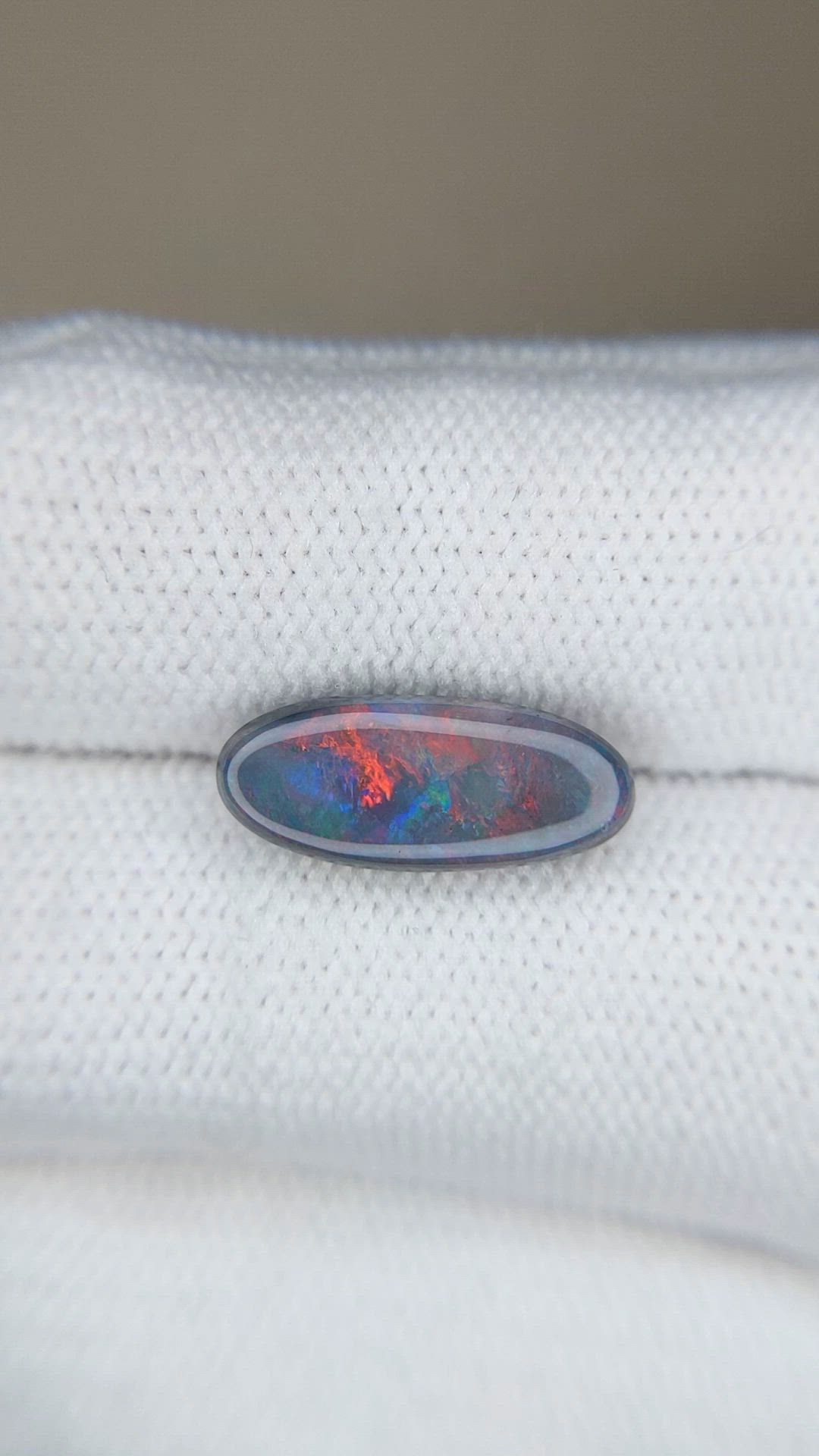 2.42 Ct. Multi Color Cabochon Black Opal from Australia Size Video