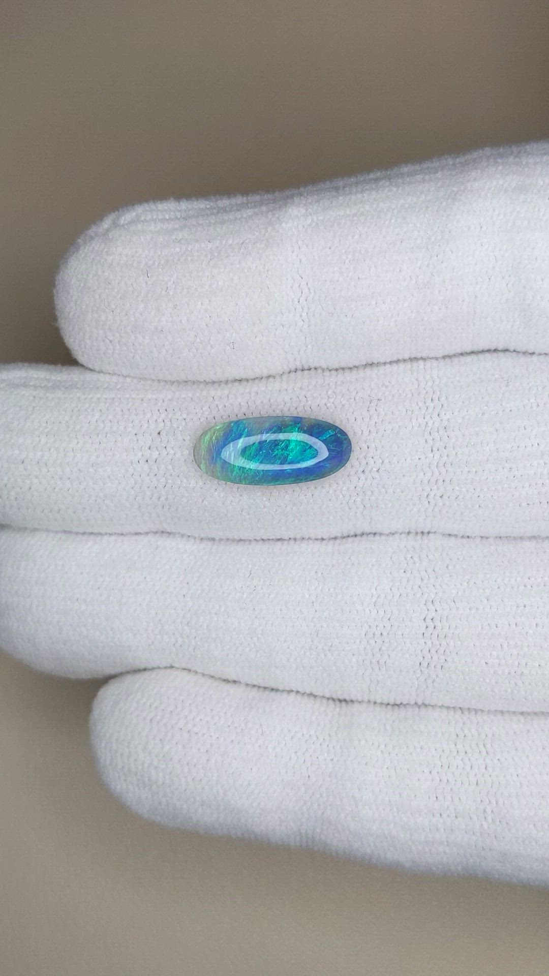 1.79 Ct. Multi Color Cabochon Semi-Black Opal from Australia Size Video