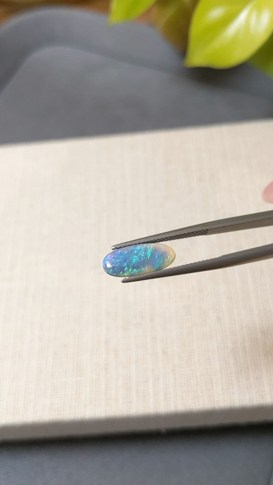 1.79 Ct. Multi Color Cabochon Semi-Black Opal from Australia Size Video