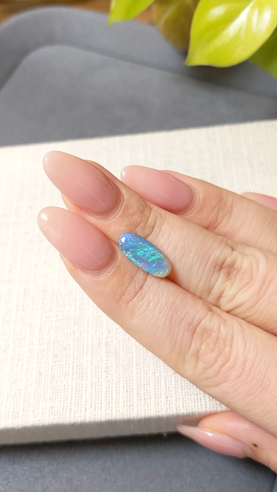 1.79 Ct. Multi Color Cabochon Semi-Black Opal from Australia Size Video