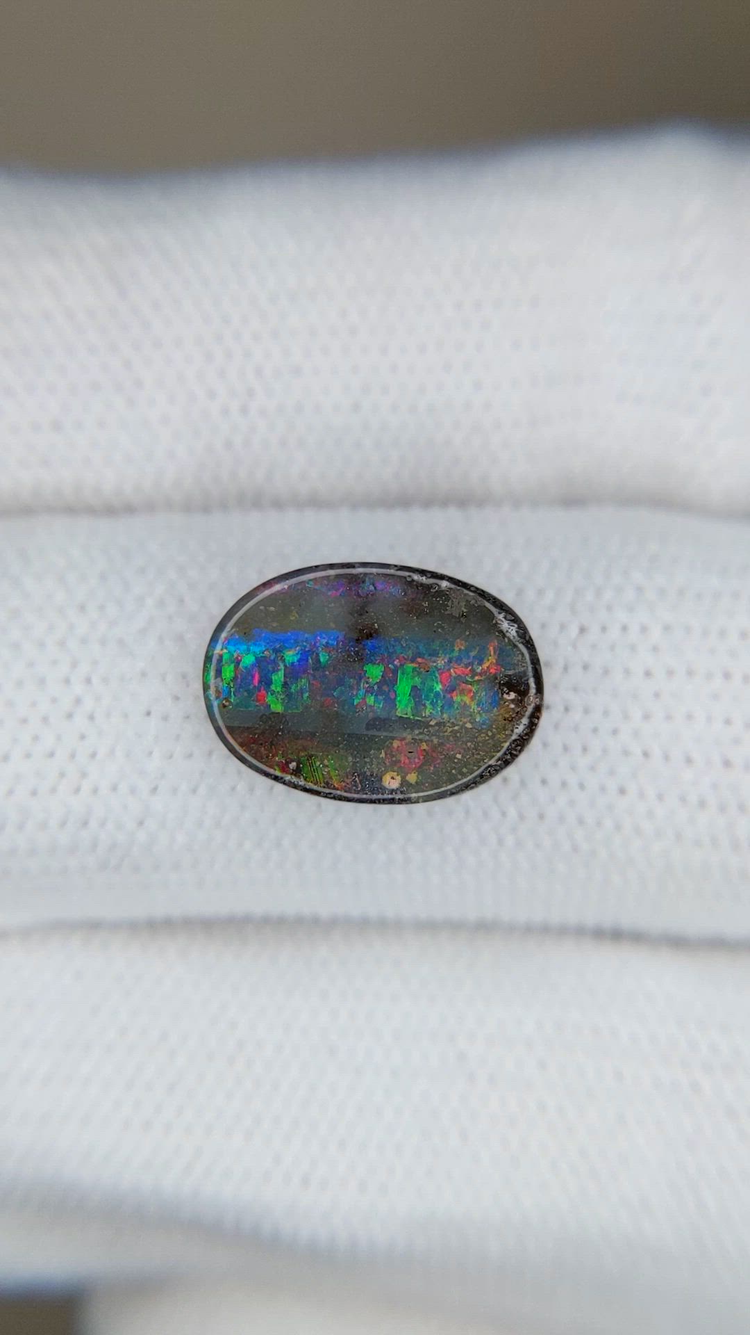 3.24 Ct. Multi Color Boulder Opal from Australia Size Video