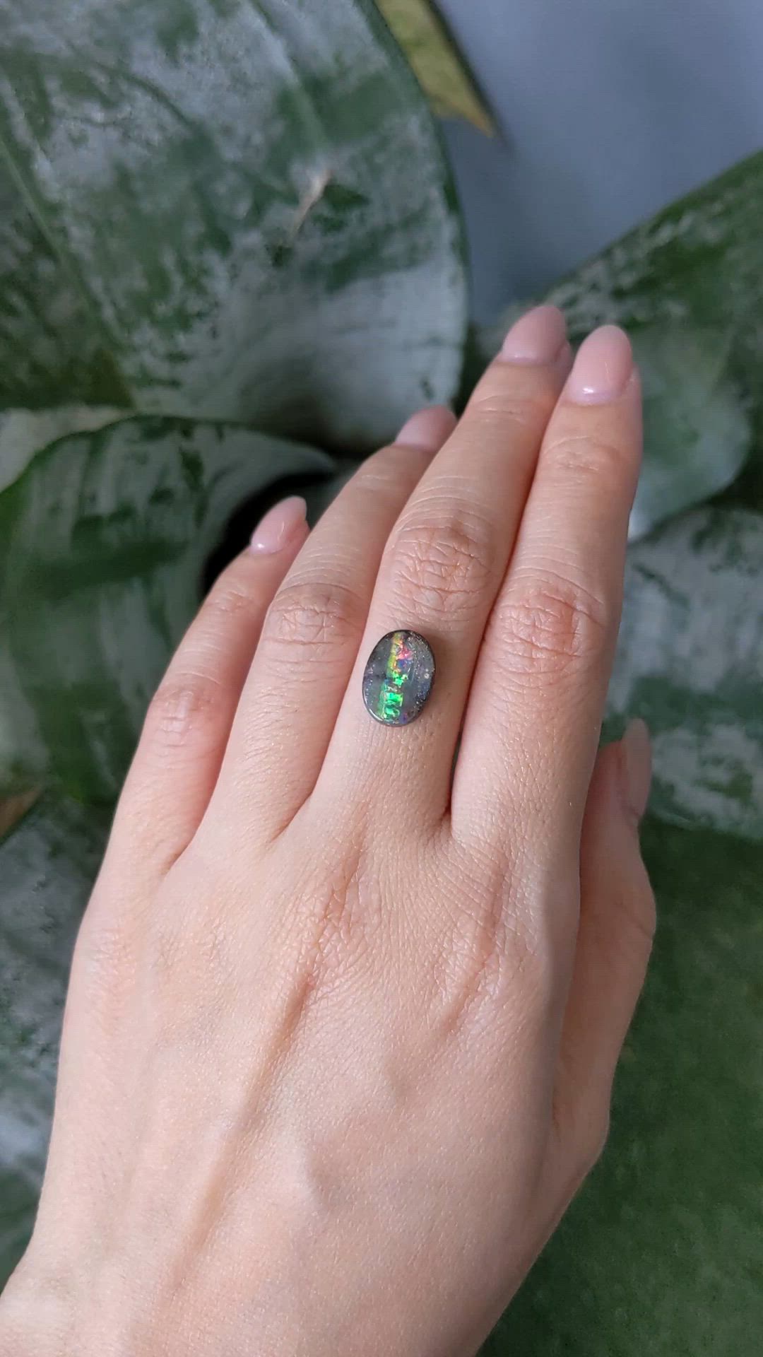 3.24 Ct. Multi Color Boulder Opal from Australia Size Video
